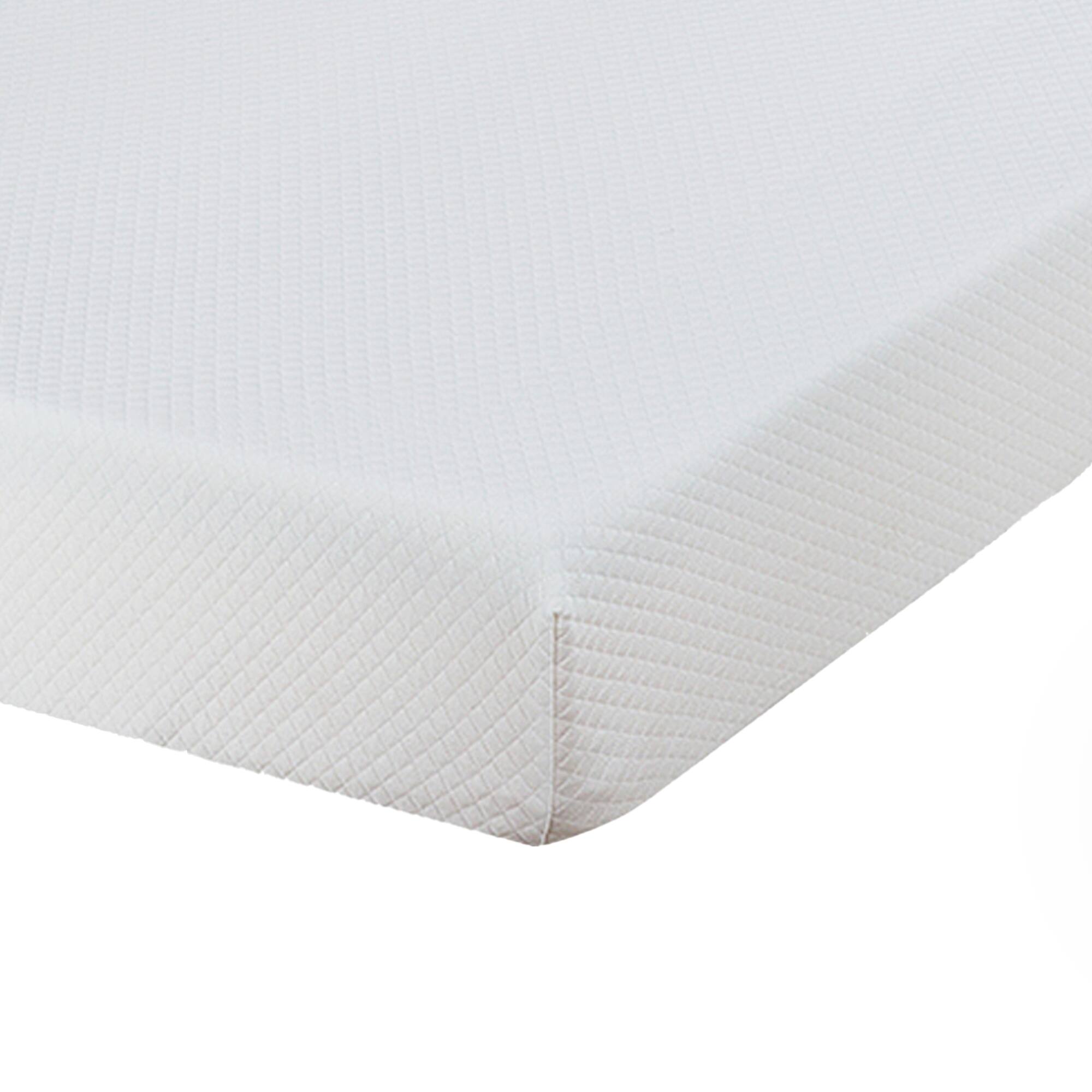 Left. Vaczon - 8 Inch Full Memory Foam Mattress, Cotton Scrim Fabric Cover, Roll-In-Box, Medium Firm Comfort for Cool Sleep - White.