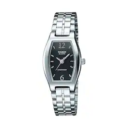 Casio - Women’s Black Dial Stainless Steel Watch - LTP-1254D-1A - Silver