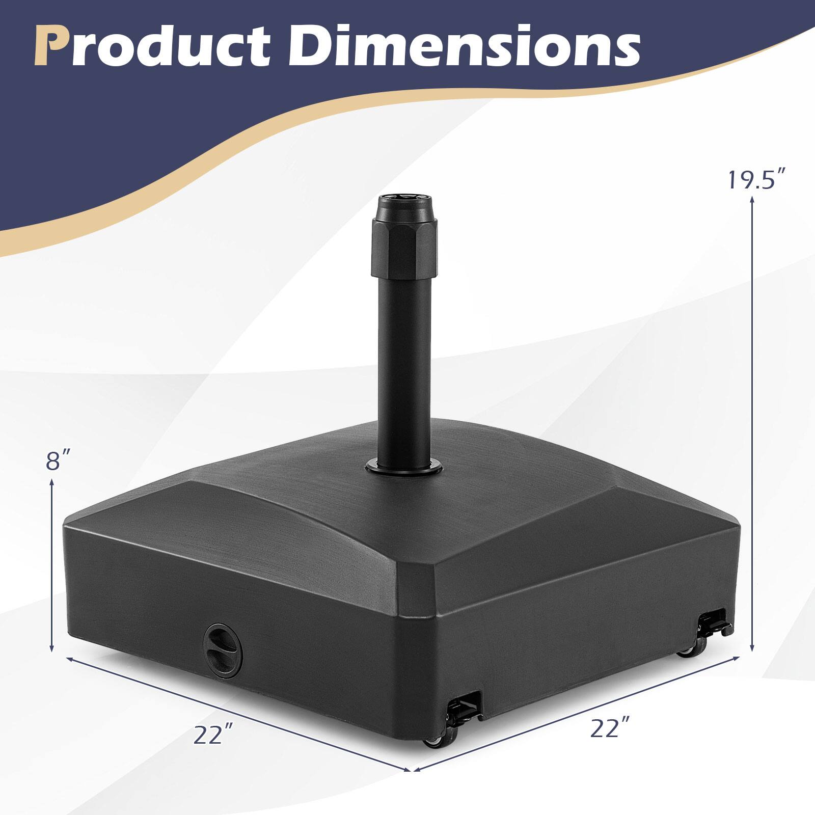 Product Dimensions: 19.5" x 8" x 22" x 22"