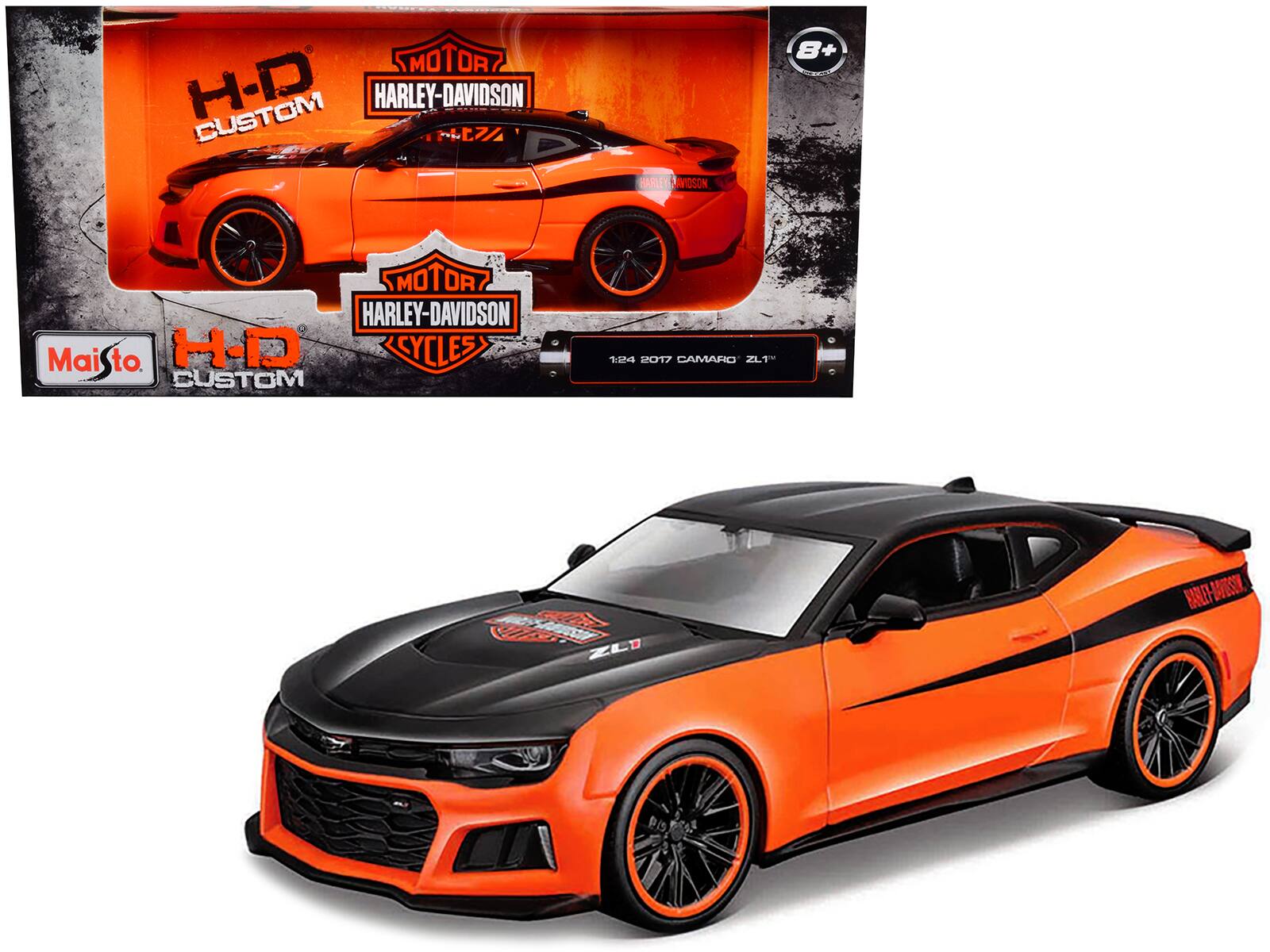 "2017 Chevrolet Camaro ZL1 Orange and Black ""Harley Davidson"" ""H-D Custom"" Series 1/24 Diecast Model Car by Maisto" price history on PriceWatchPro
