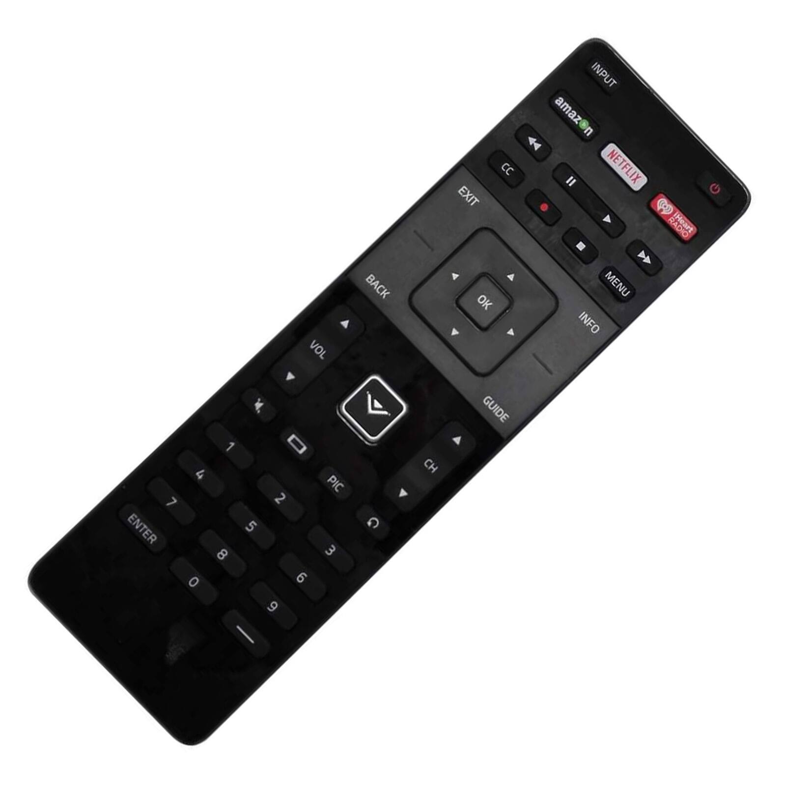 Sure, here is the corrected and grouped text from the image:

- VOL
- BACK
- CC
- EXIT
- OK
- INPUT
- amazon
- NETFLIX
- MENU
- INFO
- ENTER
- 1
- 2
- 3
- 4
- 5
- 6
- 7
- 8
- 9
- 0
- PIC
- CH
- GUIDE