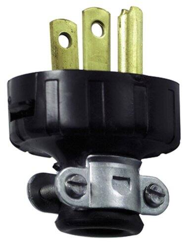 Angle. Leviton - 48648 15 Amp 125 Volt Grounding Plug - Black.