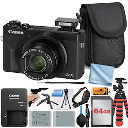 Canon - PowerShot G7 X Mark III Camera with 64GB Card + ZeeTech Professional Bundle - Black
