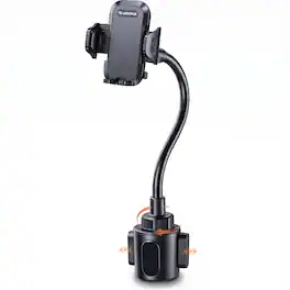 Esoulk - iPhone For Cup Holder Mount Adjustable Long Gooseneck Arm for Smartphones Samsung Universal Google Pixel - Black