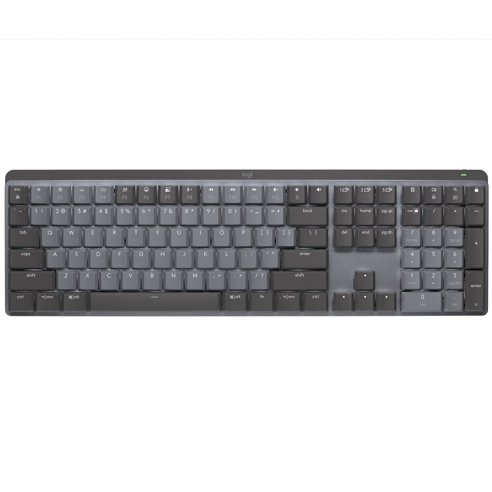 Logitech - MX Mechanical Wireless Keyboard w/Clicky Switches (Graphite) - Gray