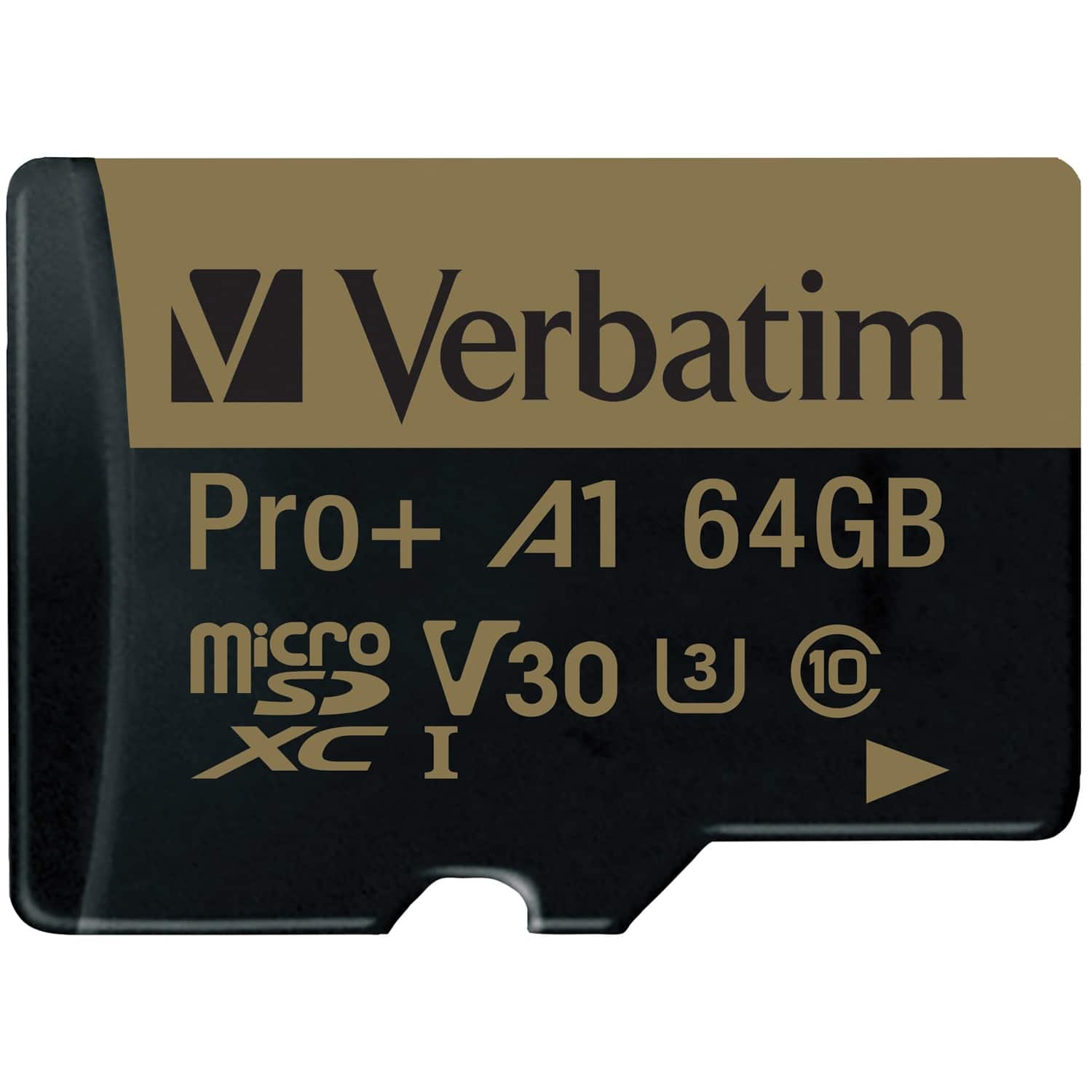 Verbatim - 70002 64 Gb Pro Plus 666x Microsdxc Memory Card With Adapter