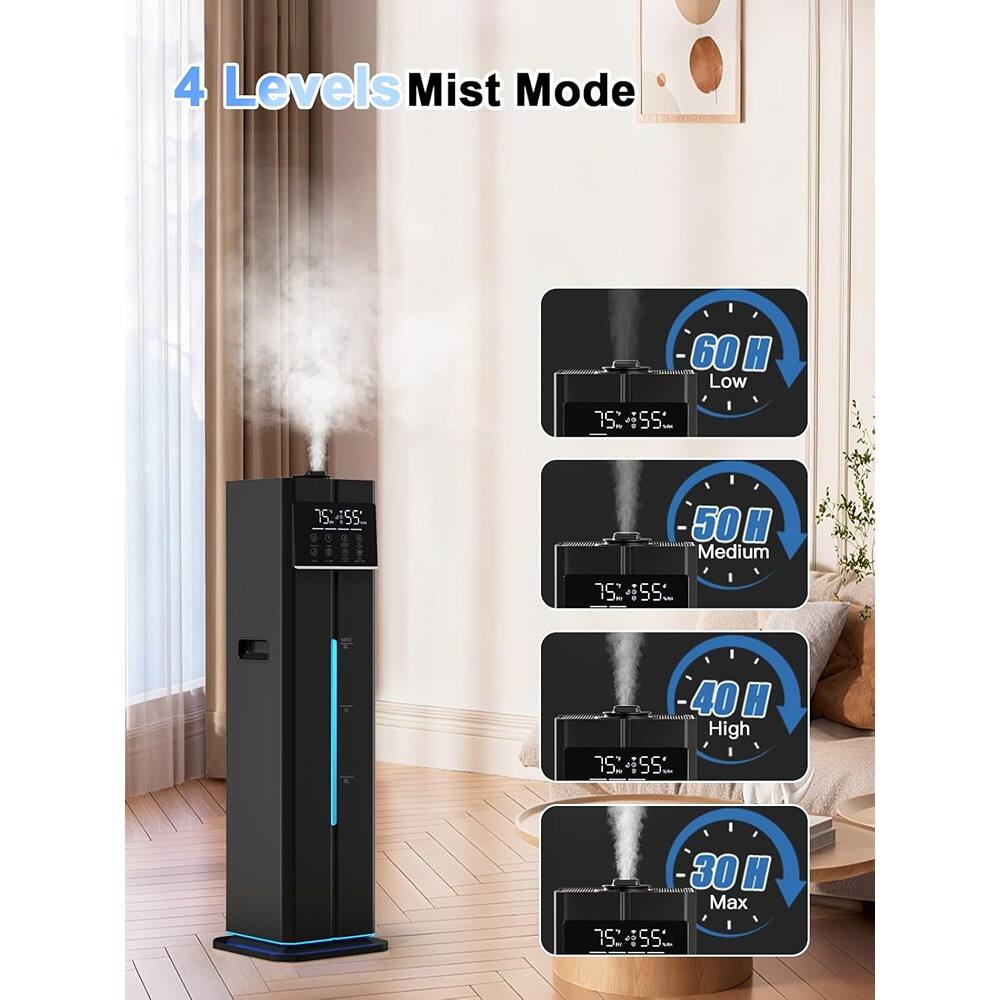 4 Levels Mist Mode

- 60 H Low
- 50 H Medium
- 40 H High
- 30 H Max