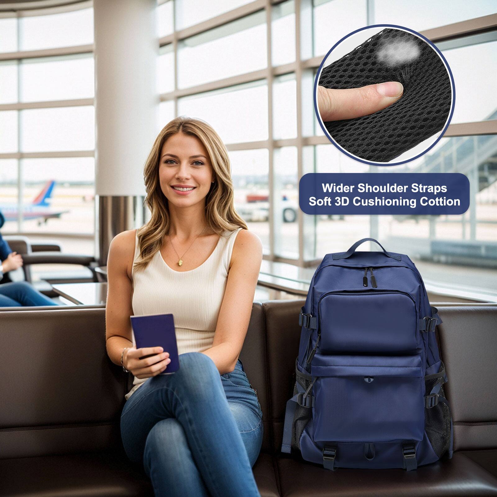 Wider Shoulder Straps Soft 3D Cushioning Cotton