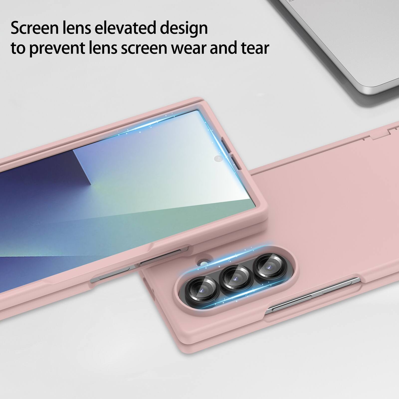 Screen lens elevated design to prevent lens screen wear and tear