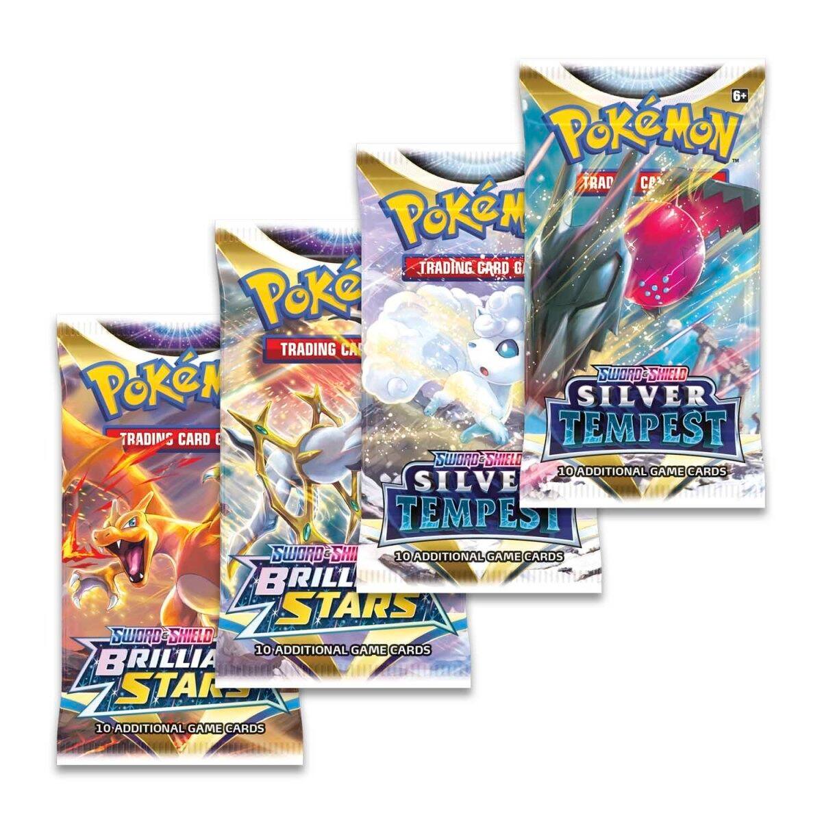 6+ Pokémon Trading Card Game  
Sword & Shield Silver Tempest  
10 Additional Game Cards  

Sword & Shield Brillia Stars  
10 Additional Game Cards  

Sword & Shield Brillia Stars  
10 Additional Game Cards