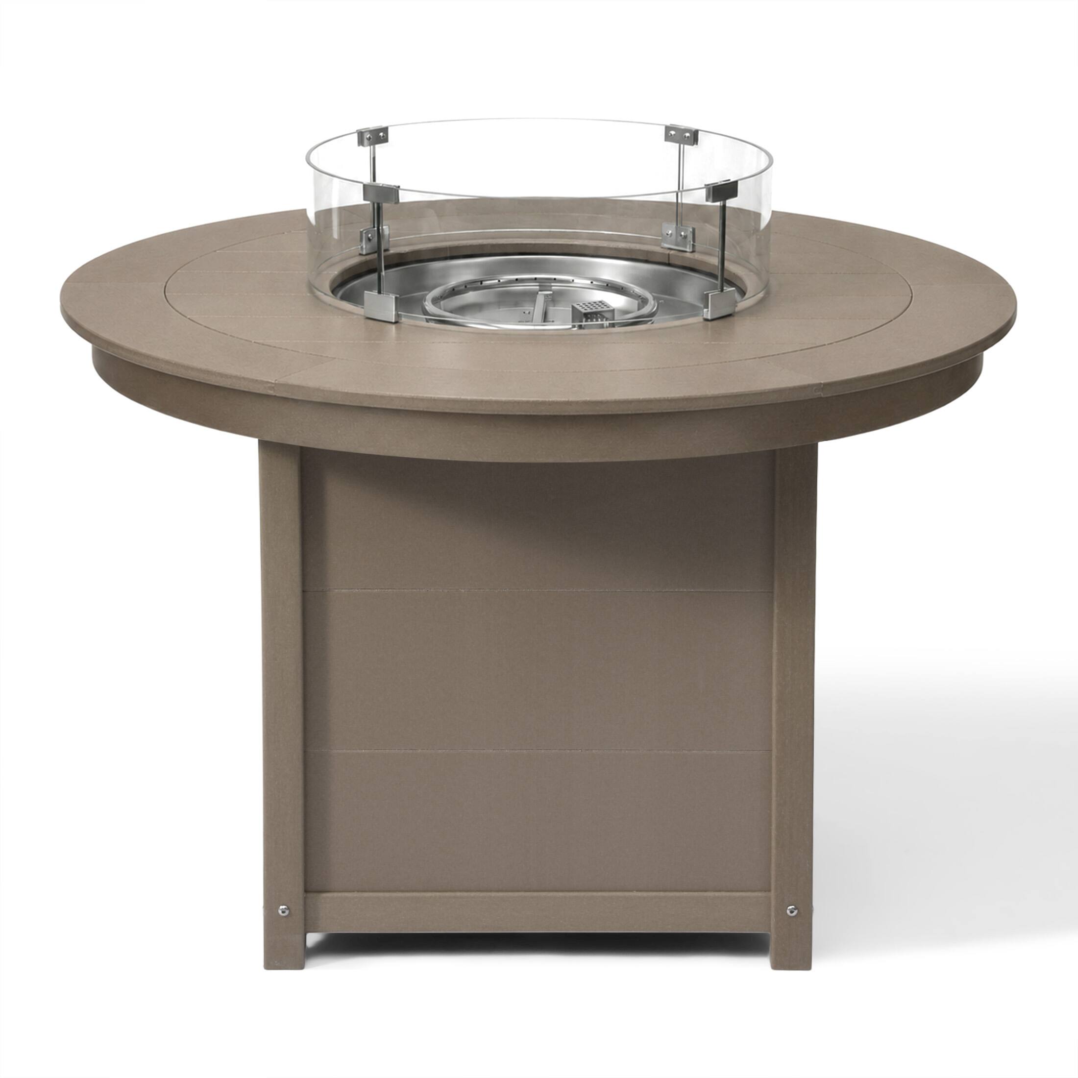 Back. WestinTrends - WestinTrends Helios 47" Modern Outdoor Patio Propane Gas Round Fire Pit Table - Weathered Wood.