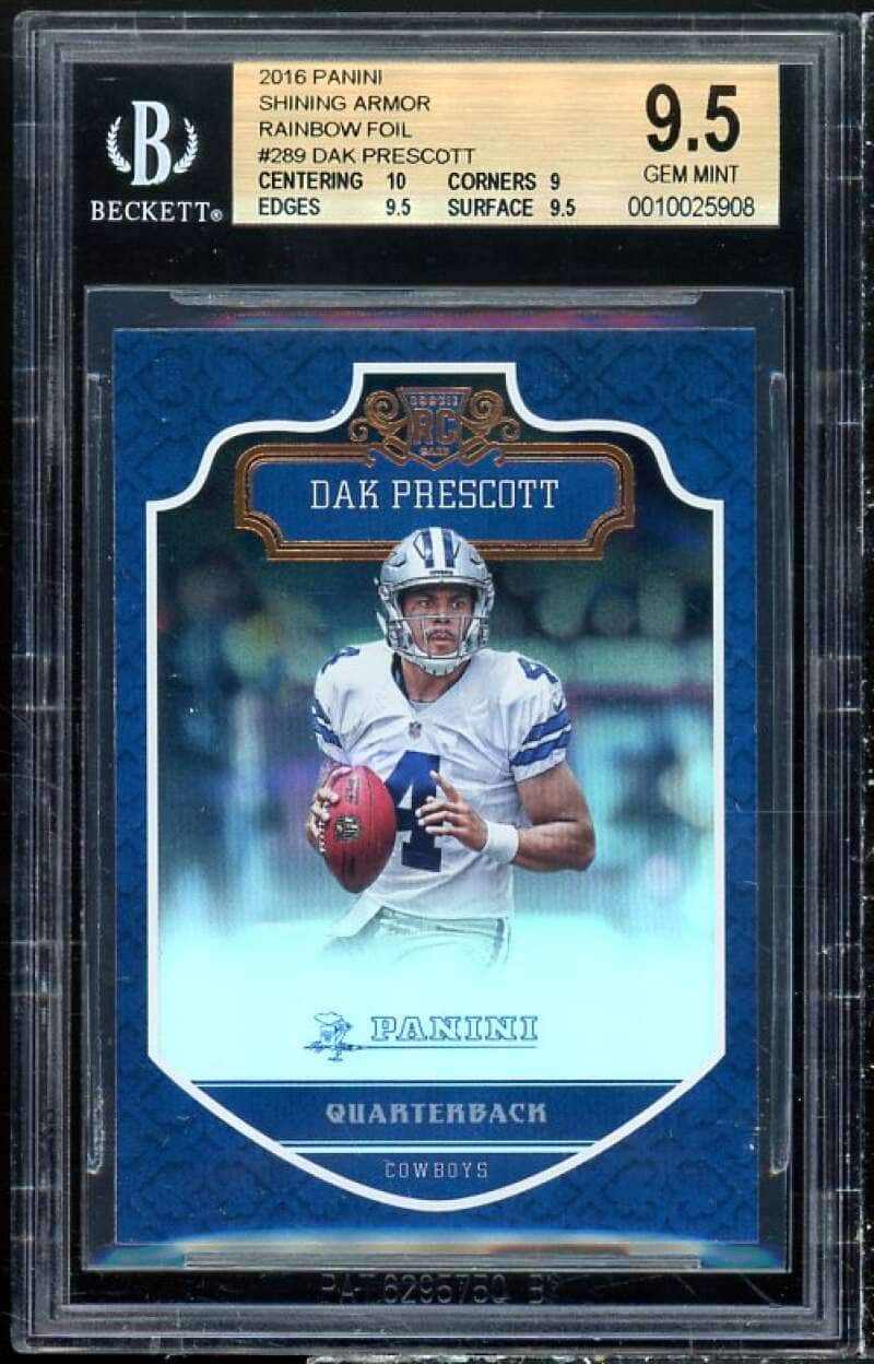 Dak Prescott Rookie 2016 Panini Shining Armor Rainbow Foil #289 (pop 3) BGS 9.5