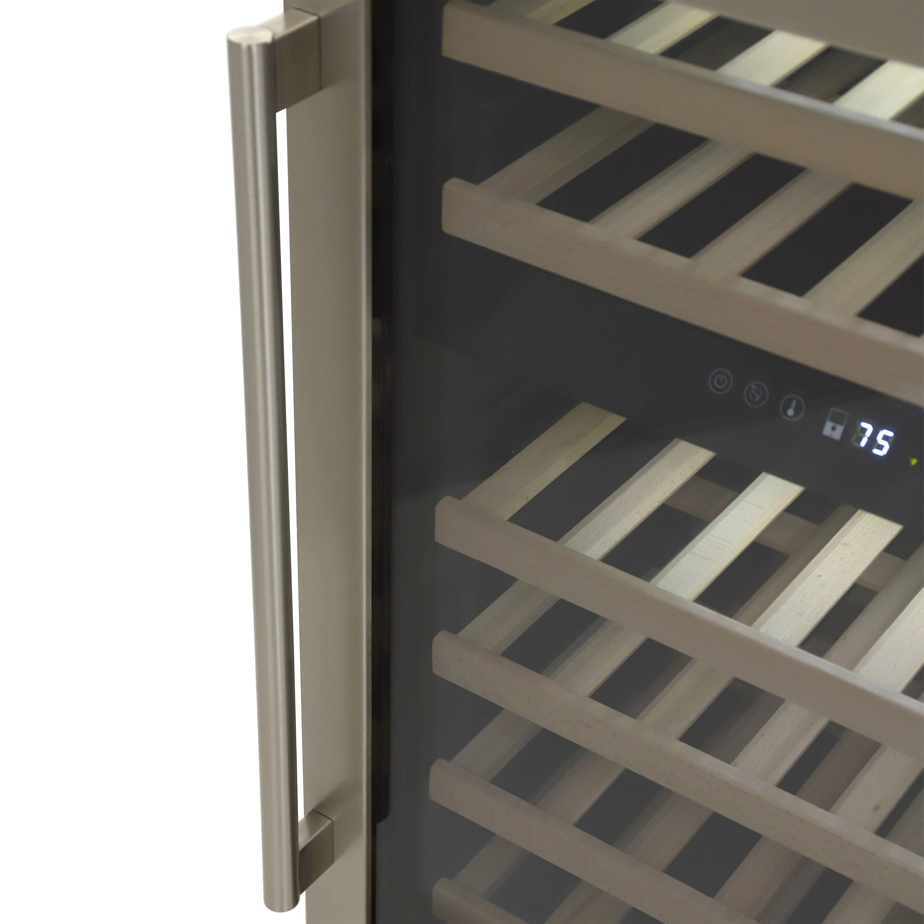 Alt View 11. Avanti - Avanti Designer Series 46 Bottle Dual-Zone Wine Cooler with Wood Accent Shelving - Steel/Black.