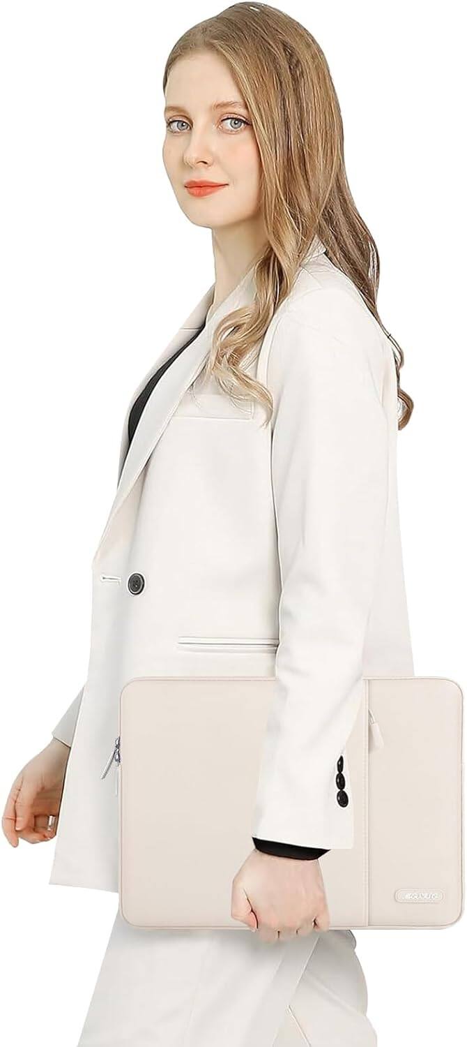 Alt View 1. mosiso - Laptop Case 13-13.3 inch Laptop Sleeve Fit with MacBook Air/Pro 13/Pro 14 HP Dell ASUS Lenovo Sleeve Bag with Pocket - Sand.