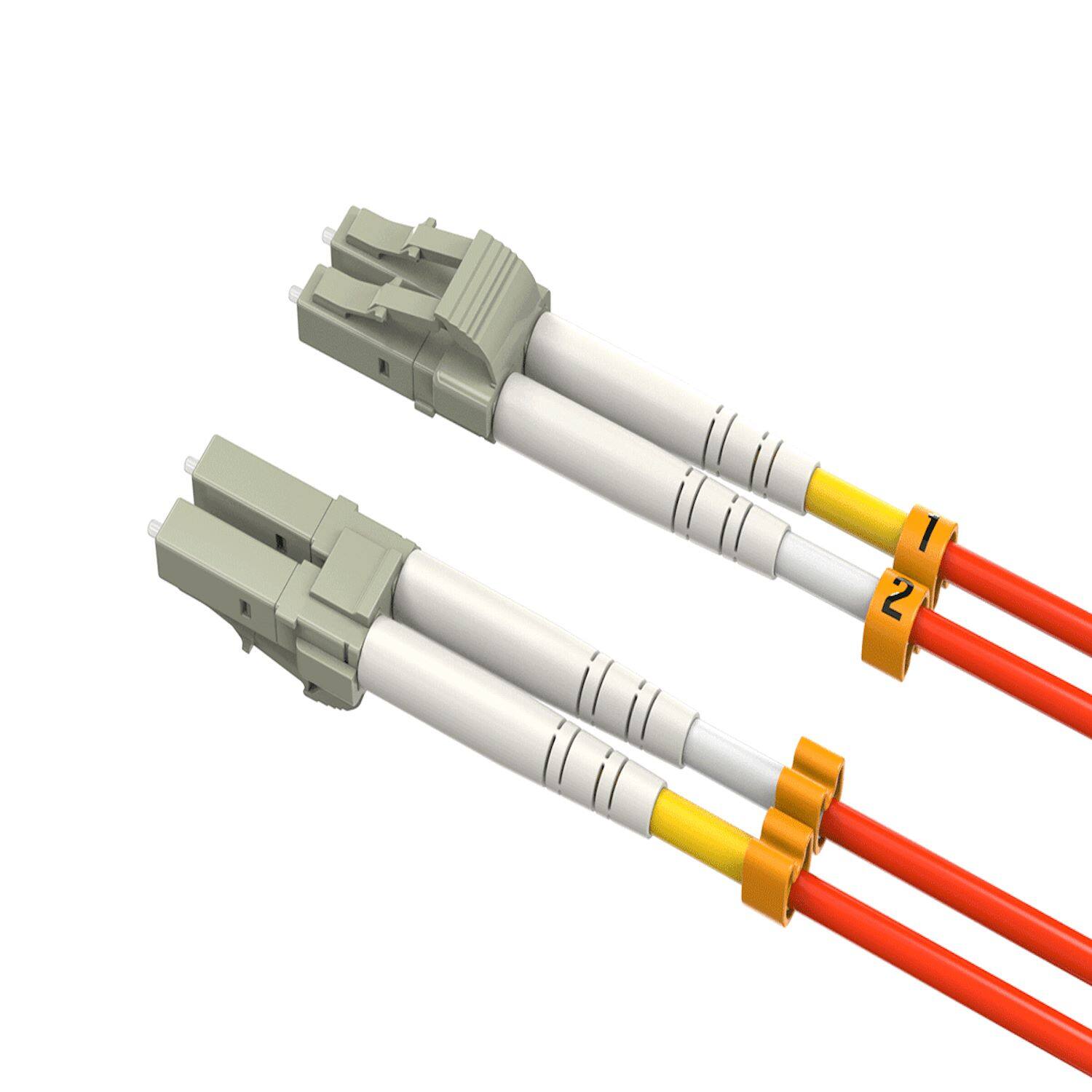 Left. Sanoxy - 1m LC/LC Duplex 50/125 Multimode OM2 Fiber Optic Cable - Multi.