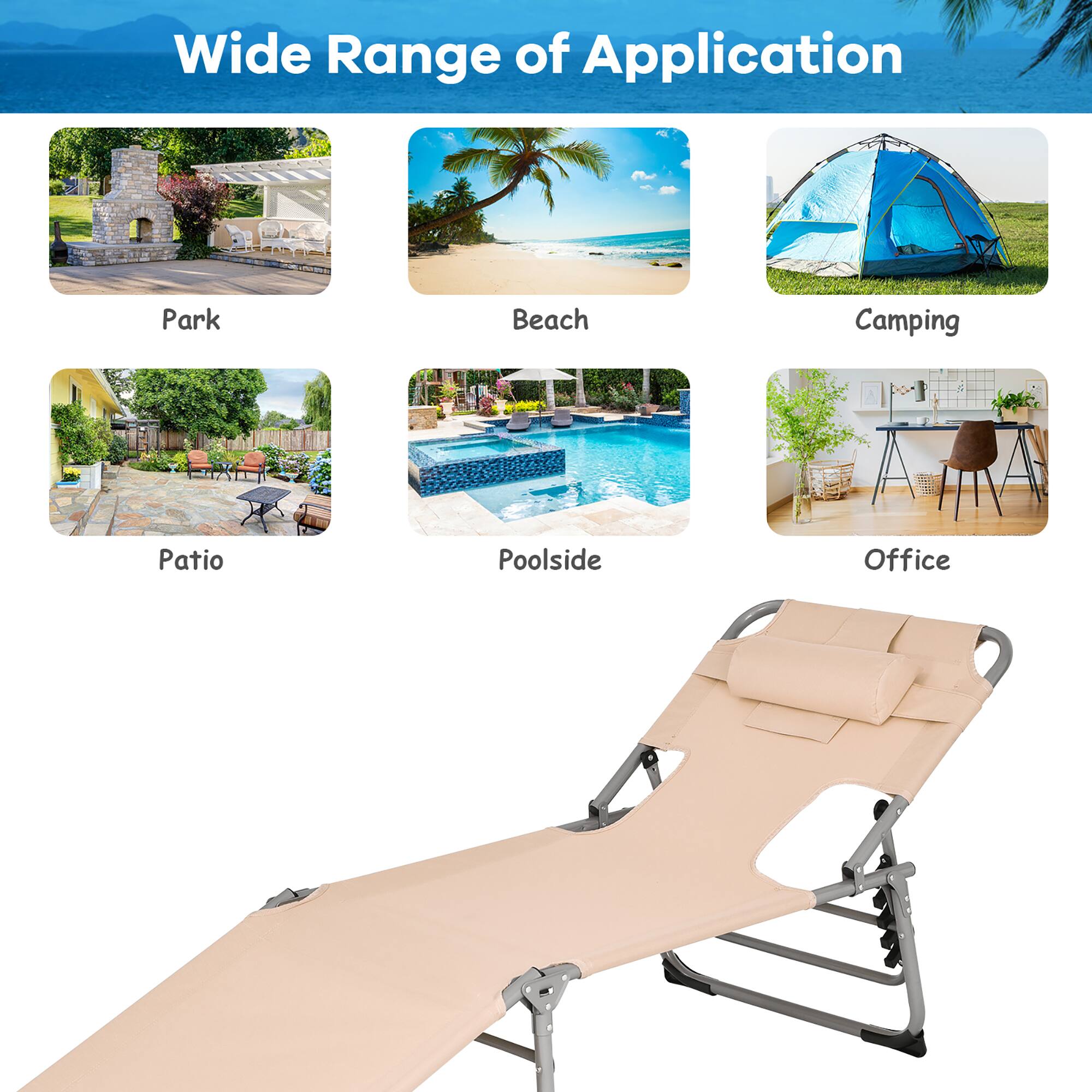 Park, Beach, Camping, Patio, Poolside, Office