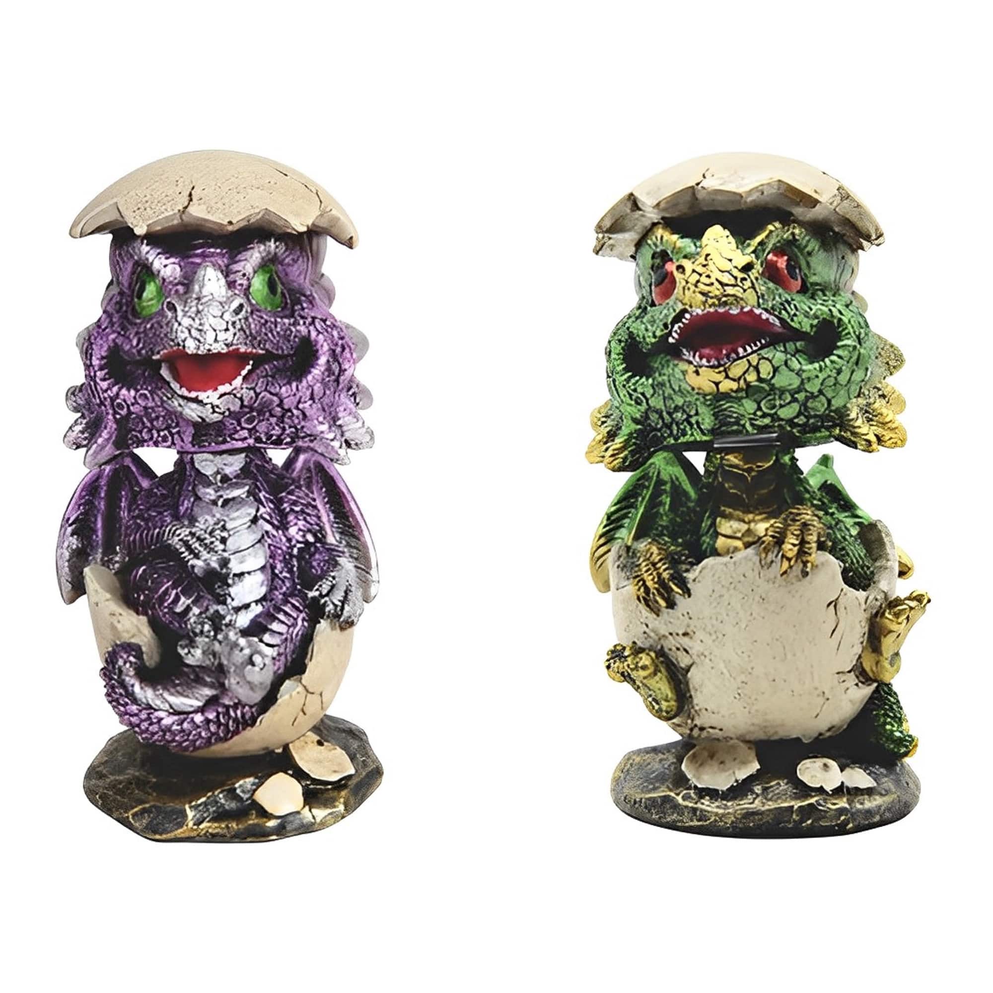 FC Design - 2-PC Dragon Baby in Egg 4"H Figurine Statue Set Office/Computer Desk Tabletop Medieval Gaming Home Decor Gift - Multi-Color