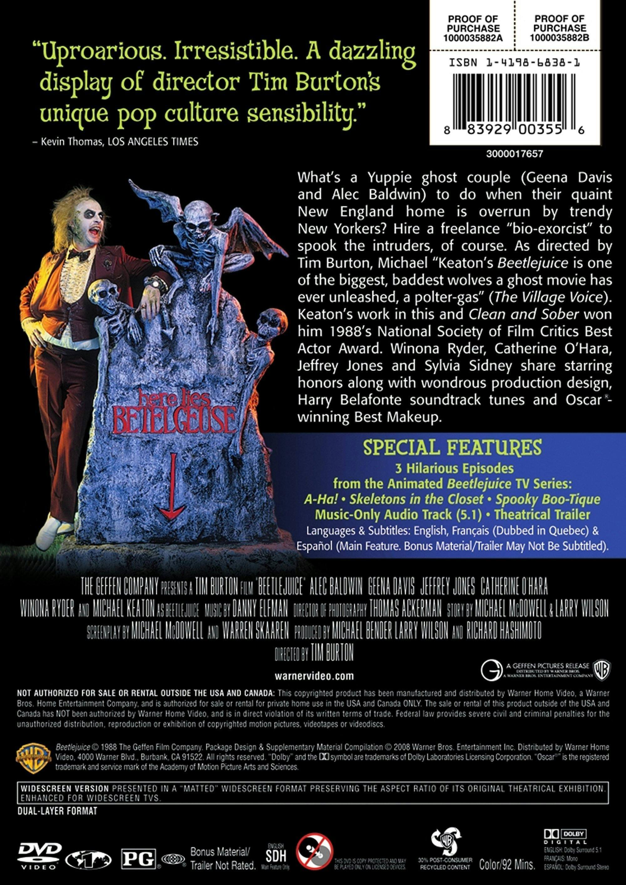 Back. Beetlejuice (Deluxe Edition) [DVD].