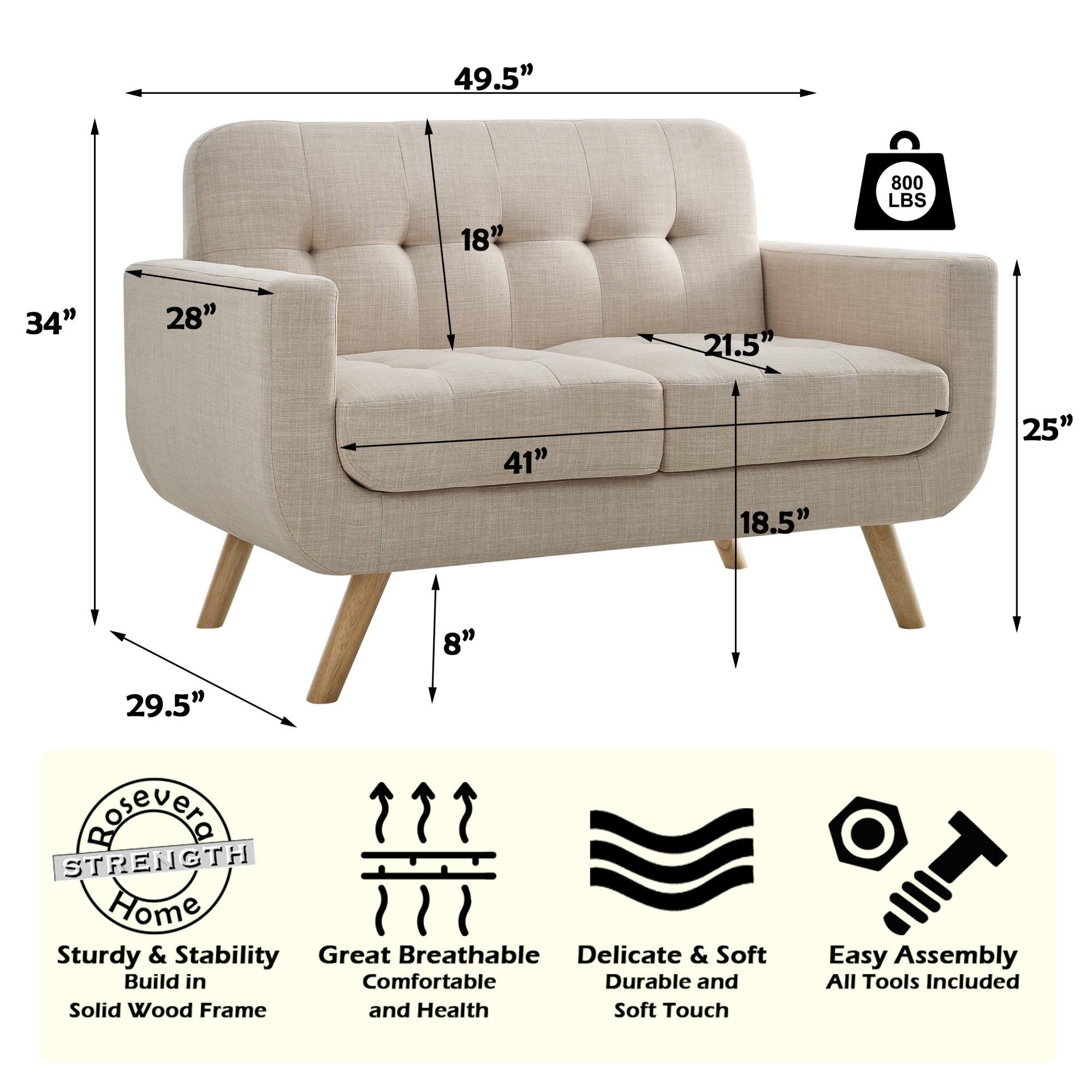 49.5" 18" 800 LBS 34" 28" 21.5" 41" 25" 18.5" 8" 29.5"  
Rosevera  
STRENGTH Home  
Sturdy & Stability  
Great Breathable  
Delicate & Soft  
Build in Comfortable  
Durable and Solid Wood Frame  
Easy Assembly  
All Tools Included