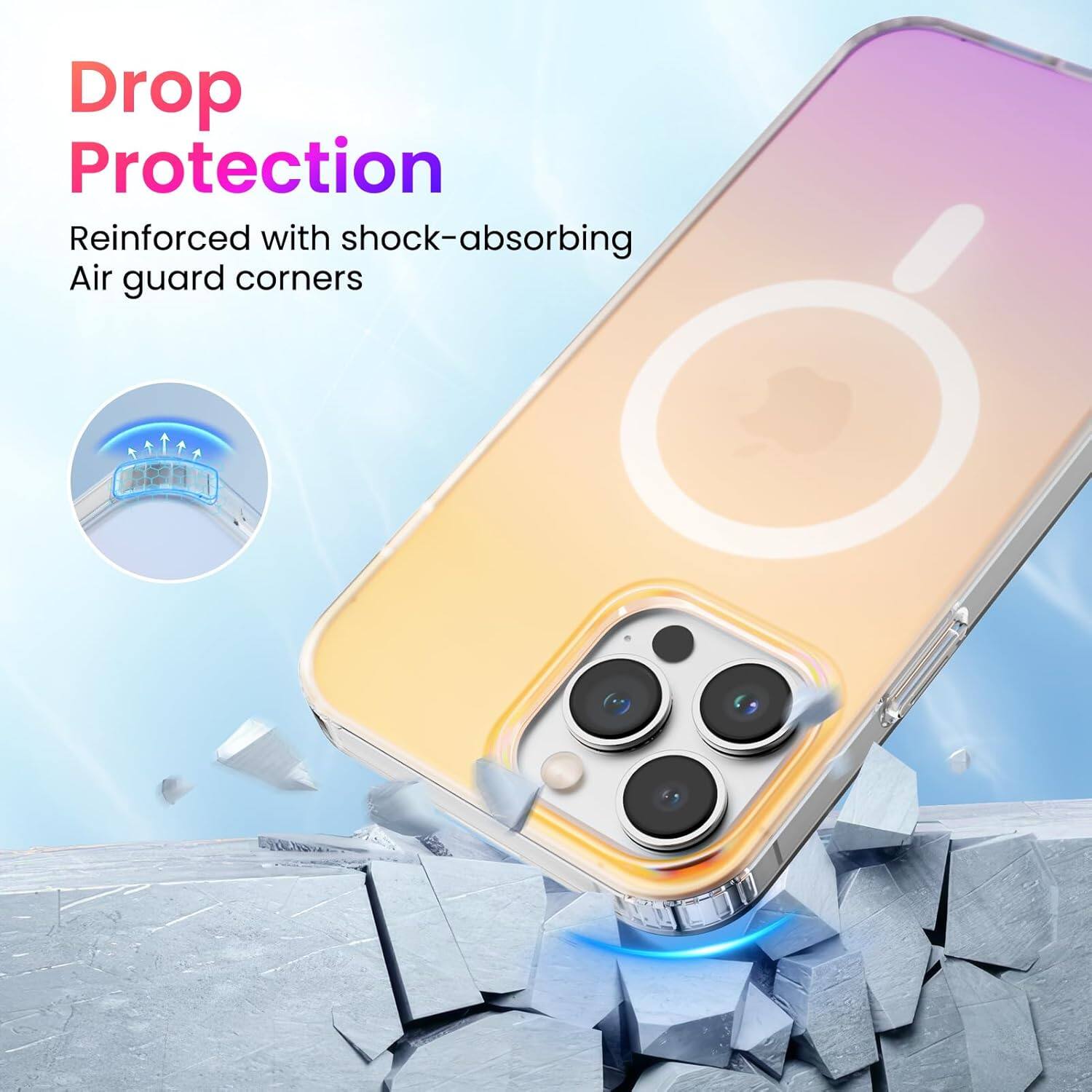 Drop Protection
Reinforced with shock-absorbing Air guard corners