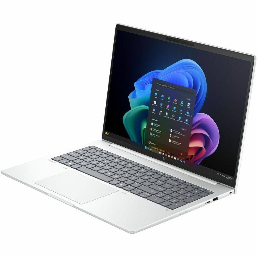 Alt View 8. HP - HP EliteBook 8 G1i 16" WUXGA IPS Touchscreen AI-Powered Notebook Intel Core Ultra 5 236V 16GB RAM 512GB SSD Glacier - Glacier Silver Aluminium.