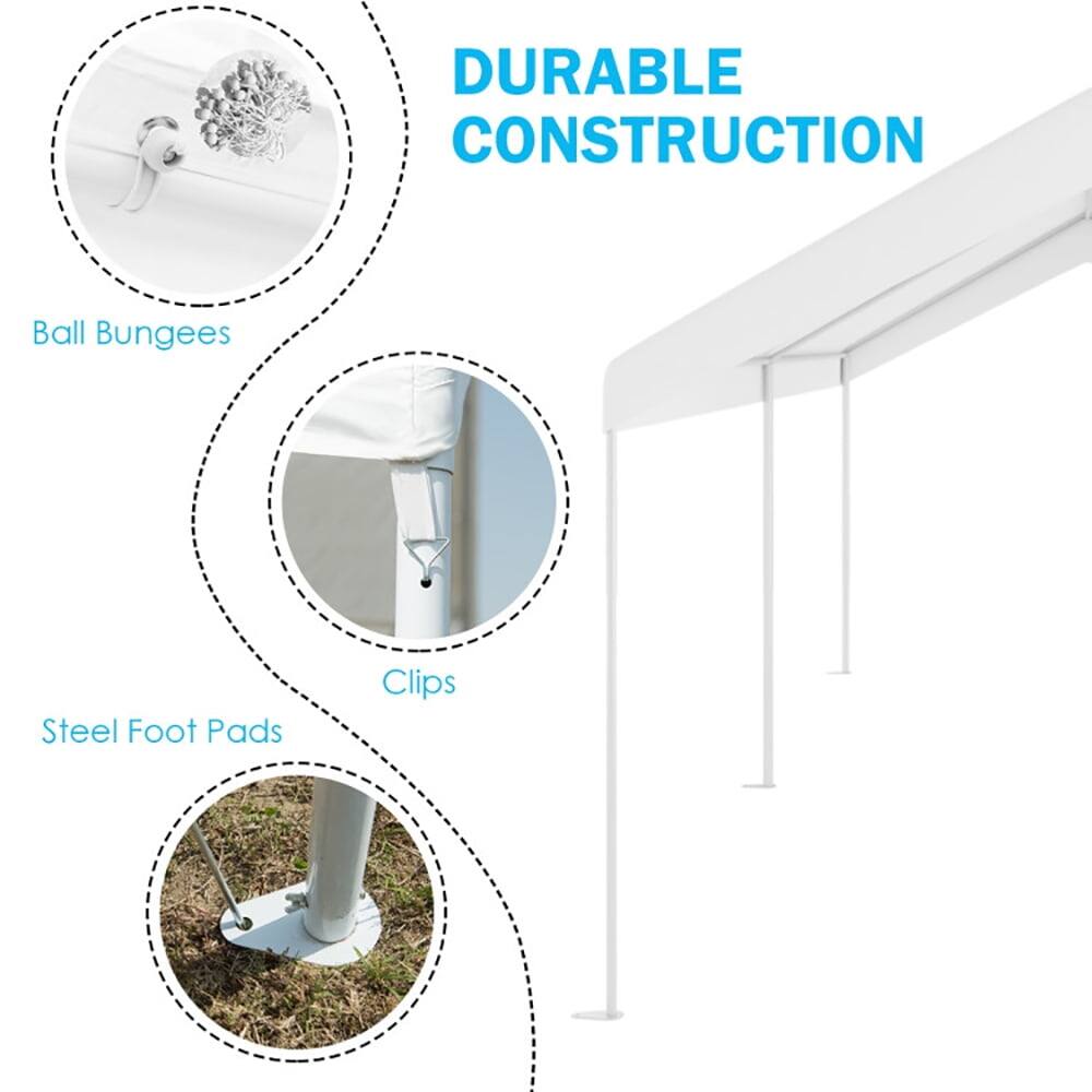 DURABLE CONSTRUCTION

- Ball Bungees
- Clips
- Steel Foot Pads