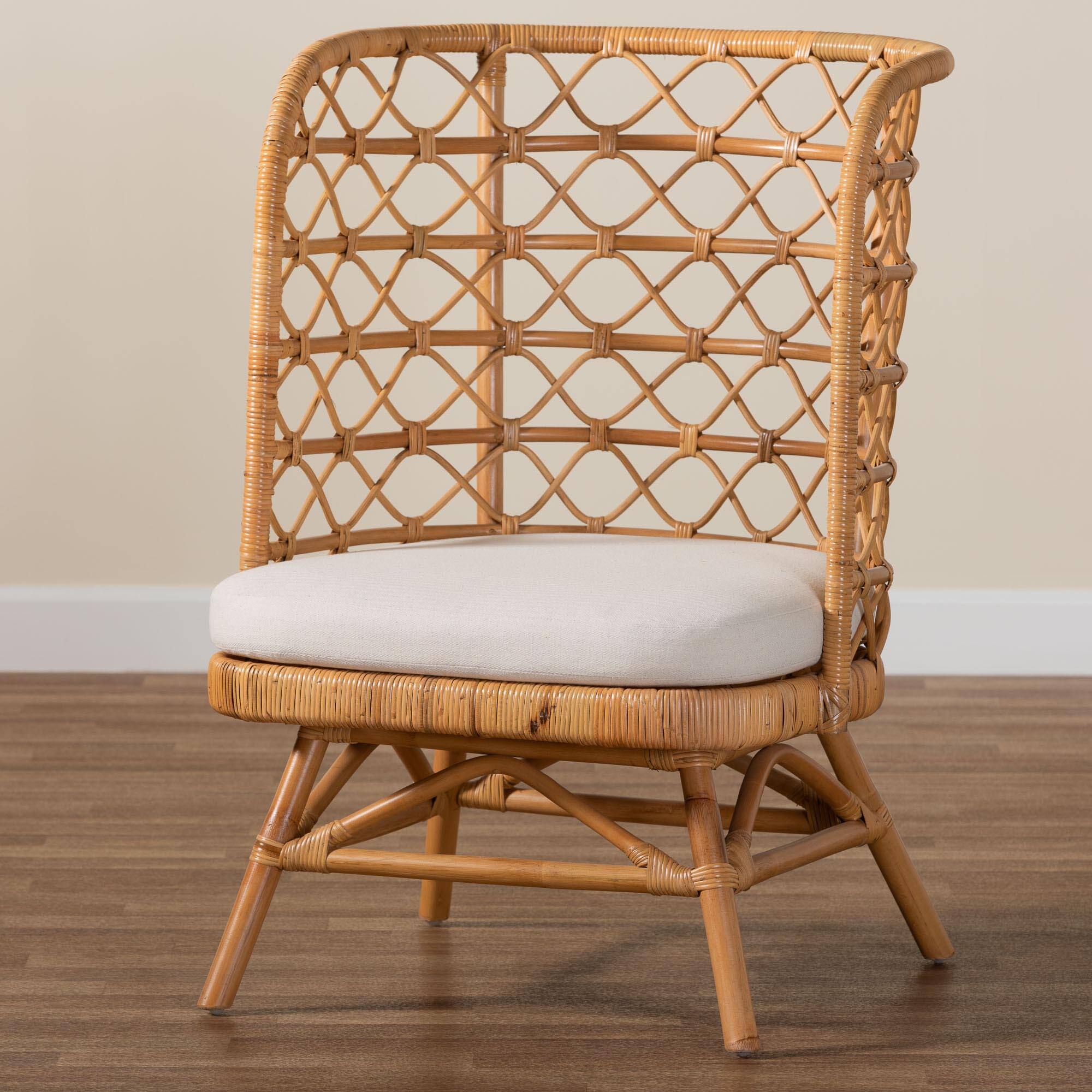 Alt View 5. bali & pari - Tania Bohemian Rattan Accent Chair - Light Honey.
