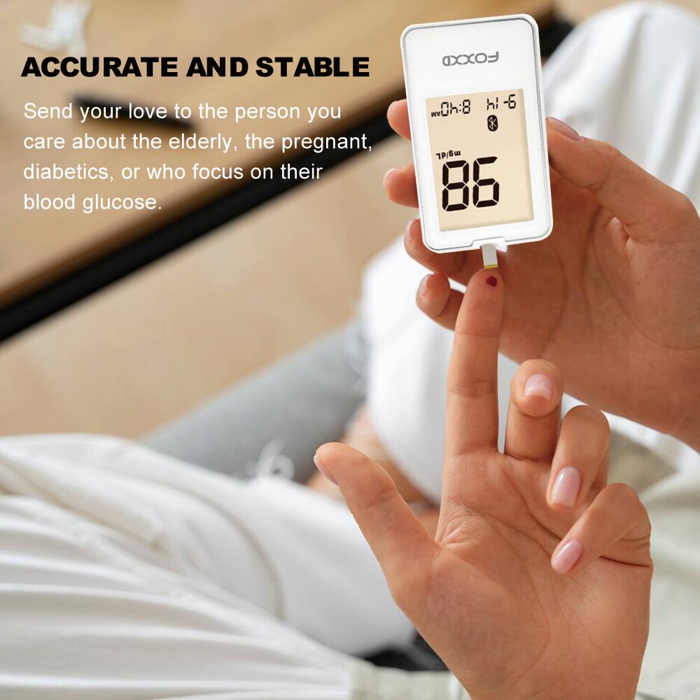 ACCURATE AND STABLE

Send your love to the person you care about the elderly, the pregnant, diabetics, or who focus on their blood glucose.

FOXXD

08:40 hi -6 AM mg/dL

86