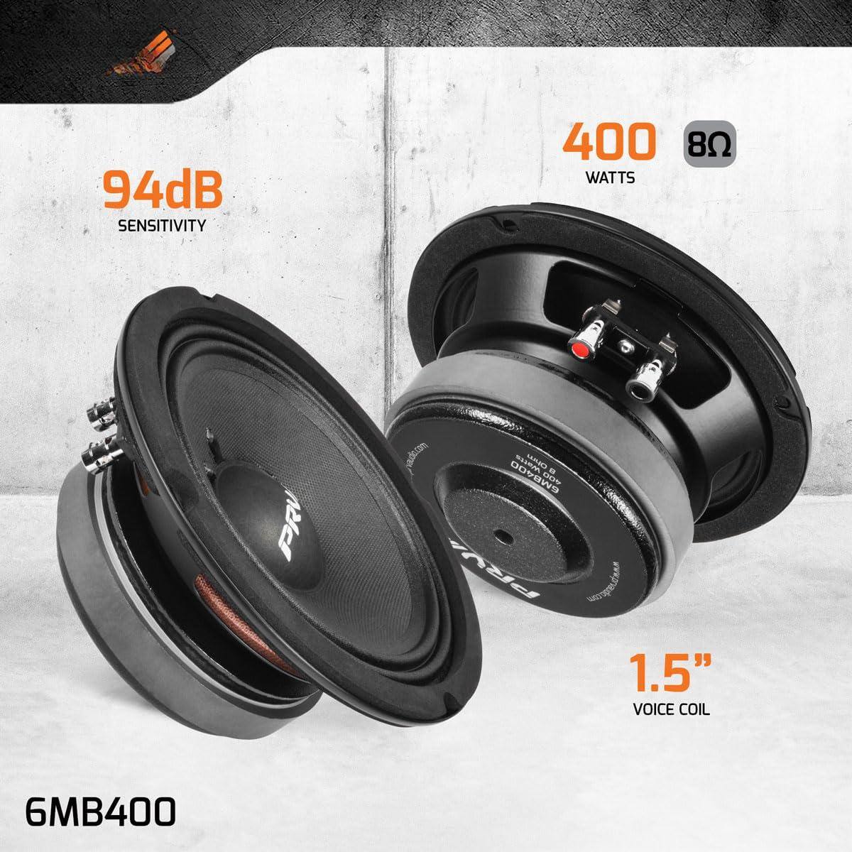 94dB SENSITIVITY  
400 WATTS 8Ω  
1.5" VOICE COIL  
6MB400