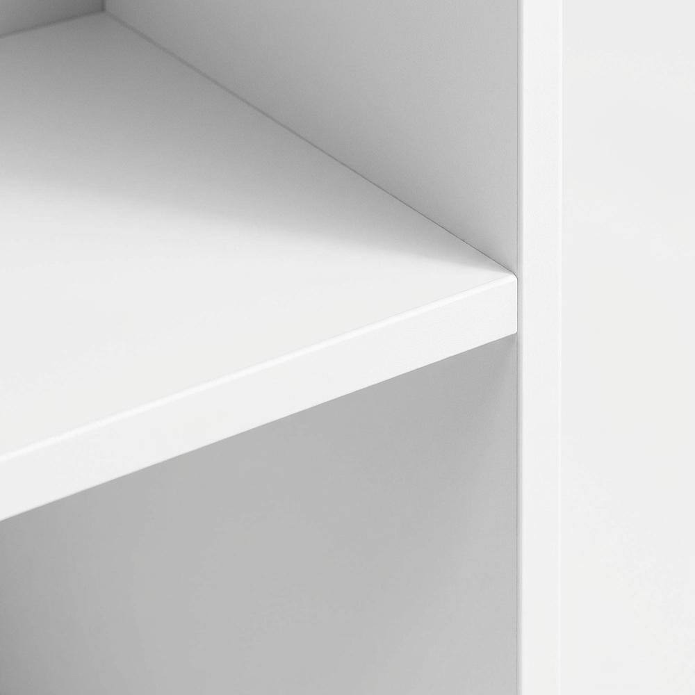 Alt View 1. FurniFact - Wooden 4-Tier Open Shelf Closet Organizer for Multipurpose Storage - White.