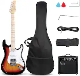 Winado - Electric Guitar, 39" Full Size Electric Guitar Kit with HSS Pickup Coil Split for Beginner, 20W Amp and Accessories Pack