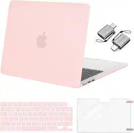 mosiso - Case for MacBook Air 13 inch M5 M4 M3 M2 A3449 A3240 A3113 A2681 (2022-2026) - Chalk Pink