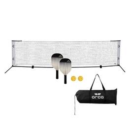 ORCA - 12.5ft Pickleball Net Set for Half Court Games Pickleball Accessories Included - White / Black