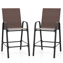 Boyel Living - with Armrests Outdoor Durable Set of 2 Bar Stools - Brown