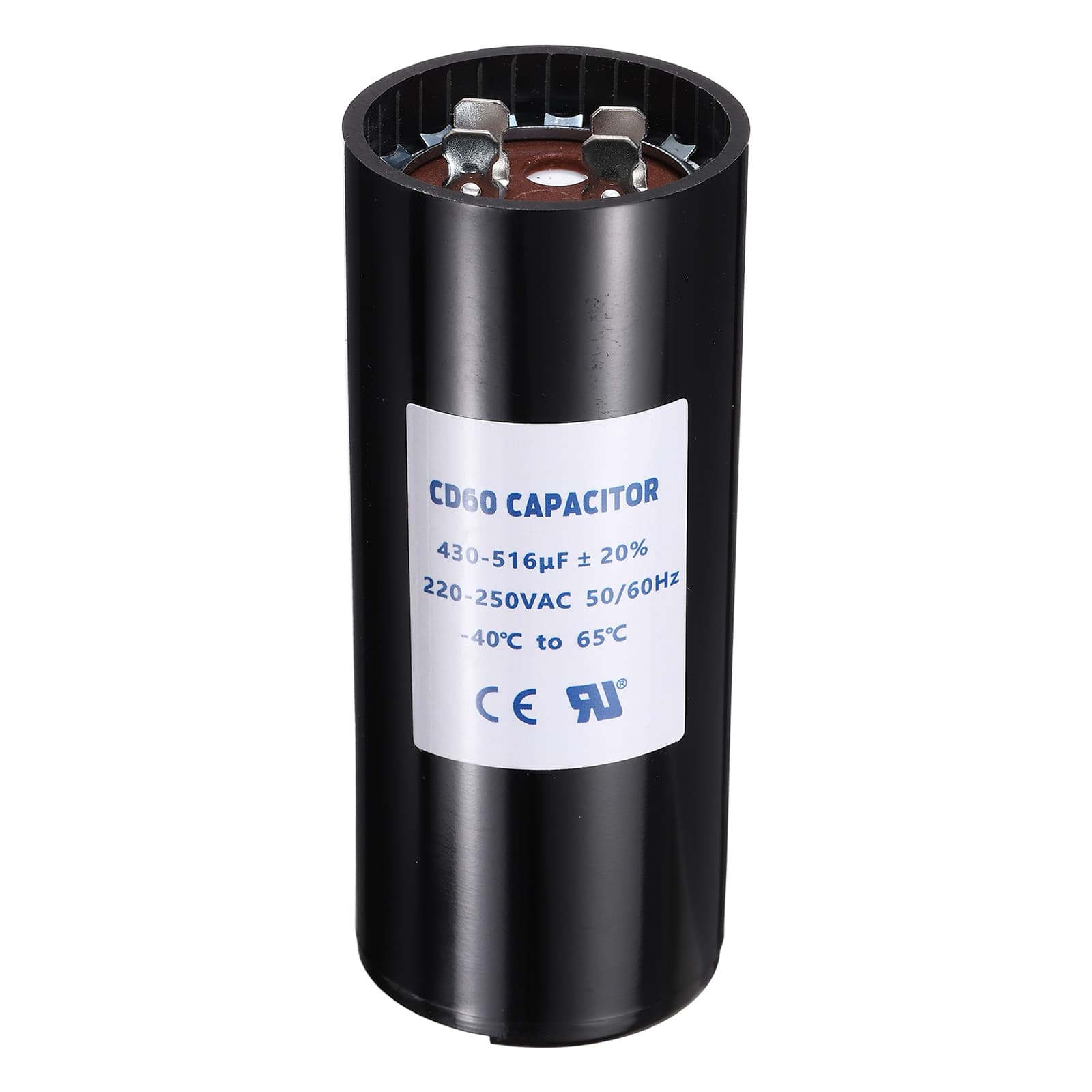 Unique Bargains - CD60 Capacitor 430-516uF 220-250VAC Run Motor Start Capacitor 50/60Hz for Electric Fan Motor Well Pump - Black