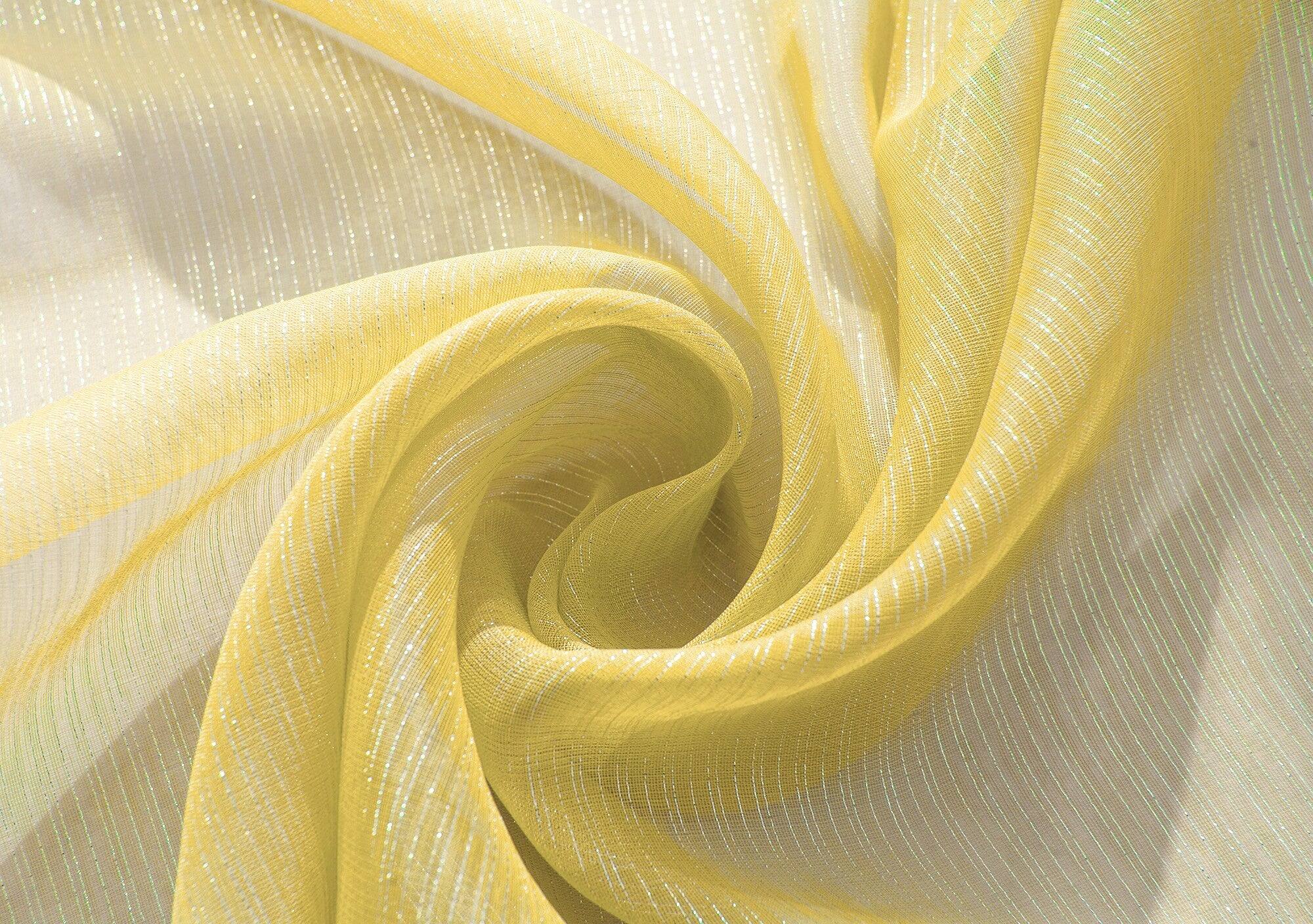 Back. RT Designers Collection - Stylish Ramallah Lonnie Grommet Curtain Panel in Lemon - 54x90 Inches - Lemon.