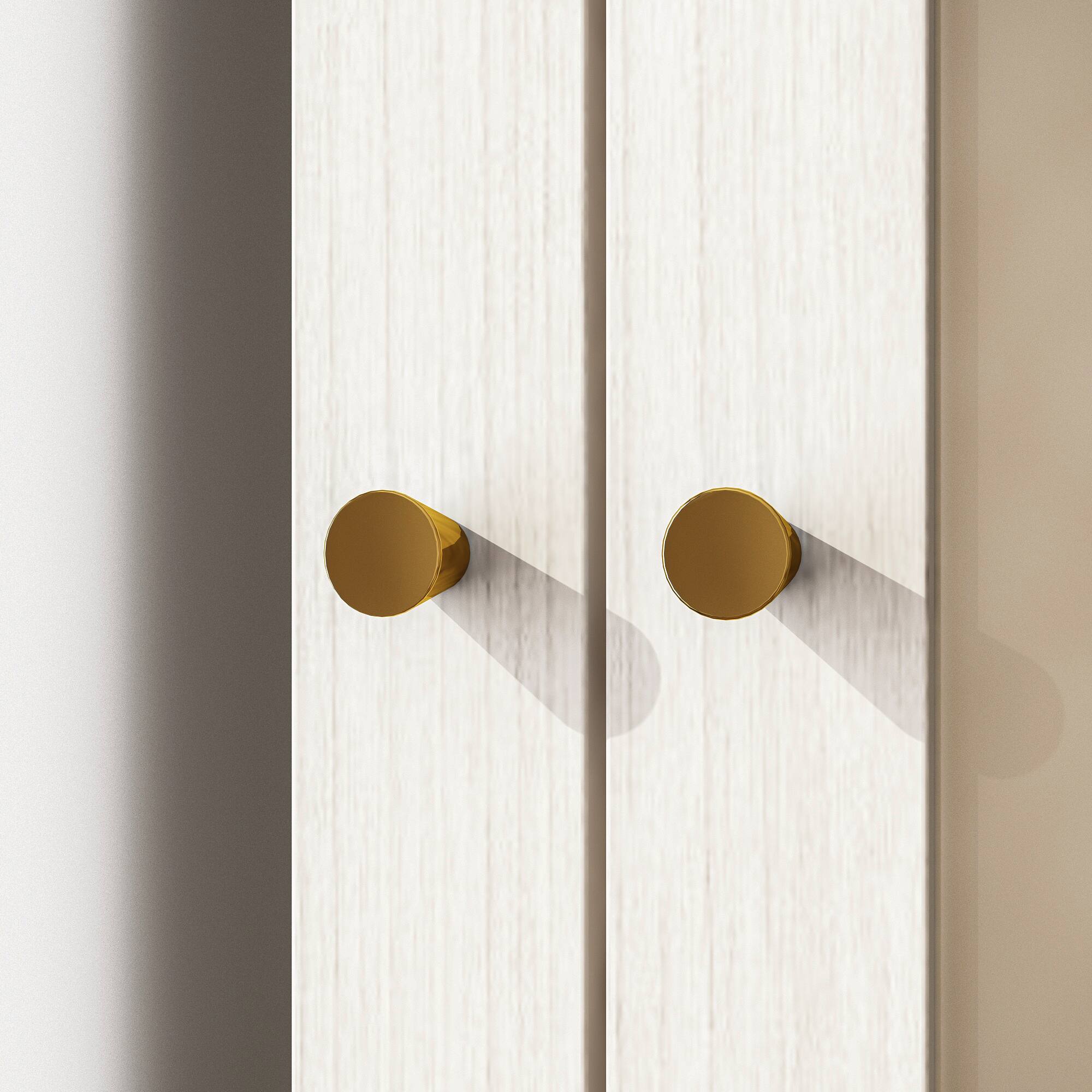 Alt View 1. FUFU&GAGA - FUFU&GAGA Wardrobe with Frosted Glass Doors, Drawers & Anti - Tip - White.