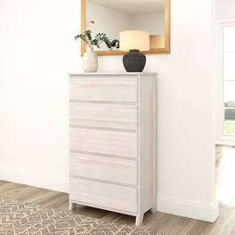 Plank+Beam - Modern Farmhouse 5 Drawer Dresser, Whitewash - White Wash