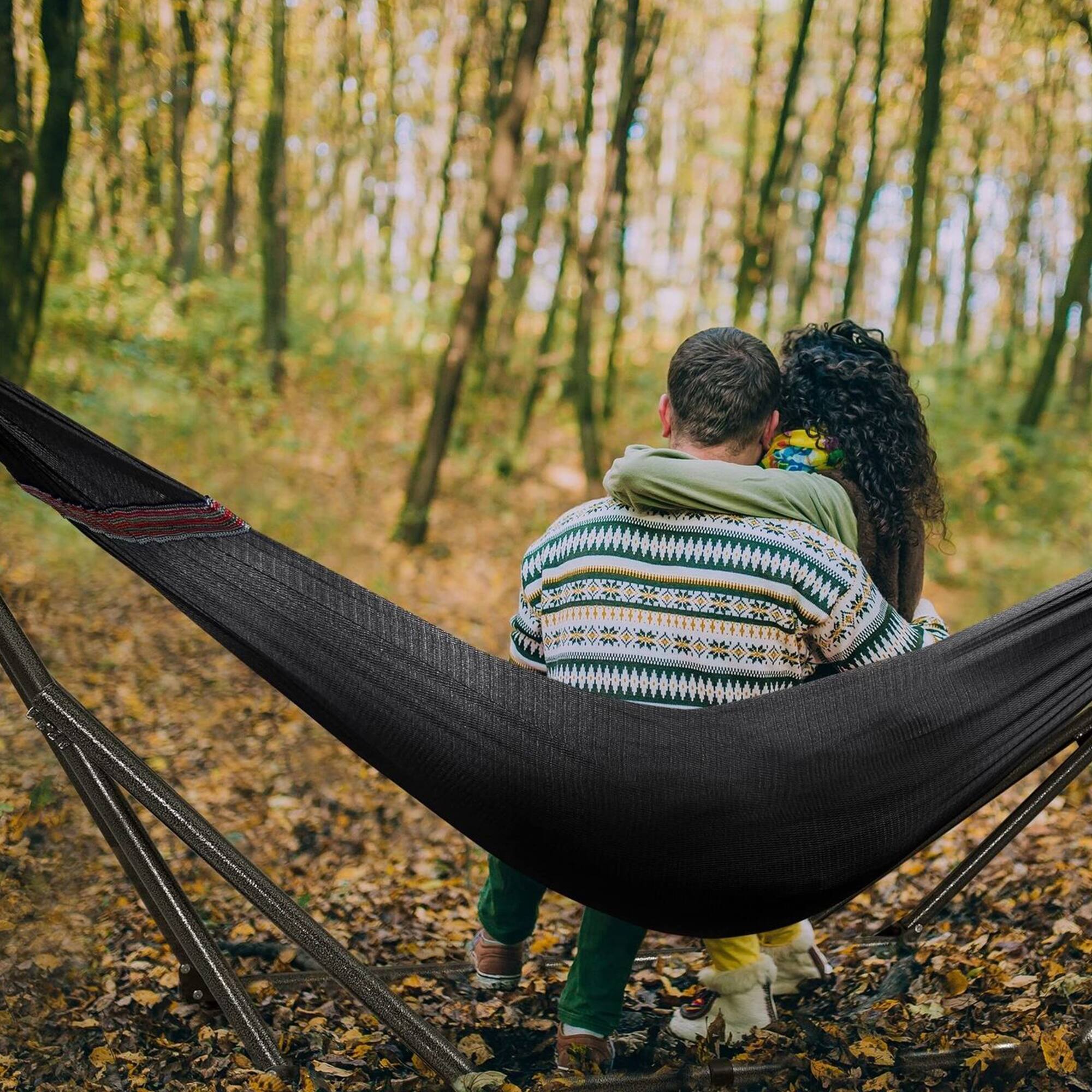 Alt View 8. Tranquillo - Tranquillo Universal 116" Double Hammock with Adjustable Stand and Bag, Black - 08. Uni Black.