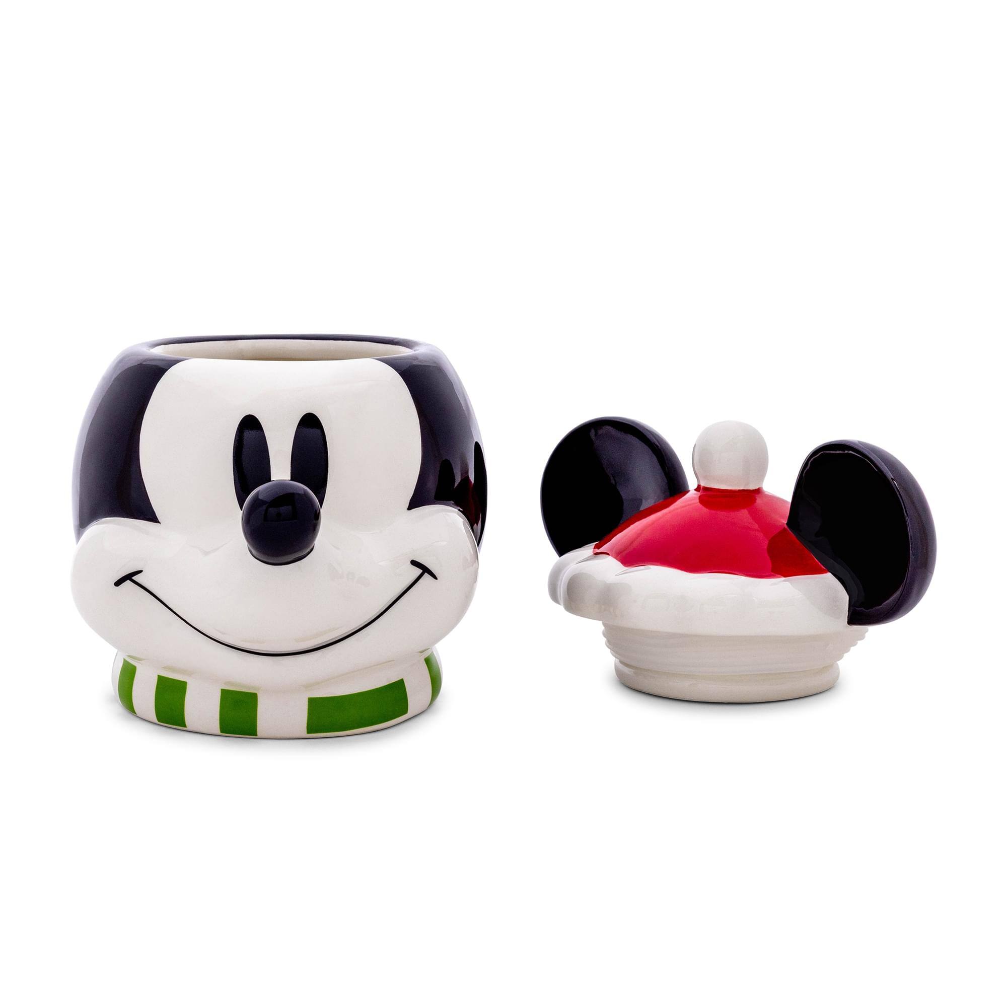 Alt View 3. Silver Buffalo - Disney Santa Mickey Mouse 6-inch Sculpted Ceramic Snack Jar - Multi-Colored.