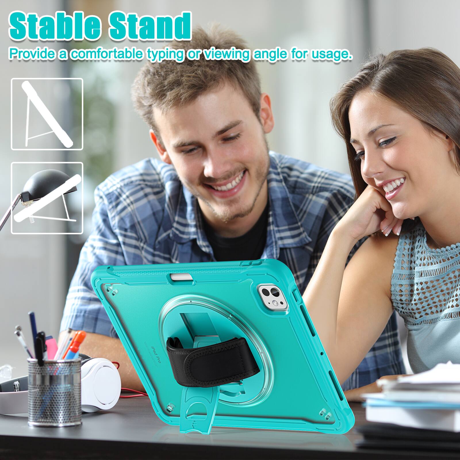 Stable Stand  
Provide a comfortable typing or viewing angle for usage.