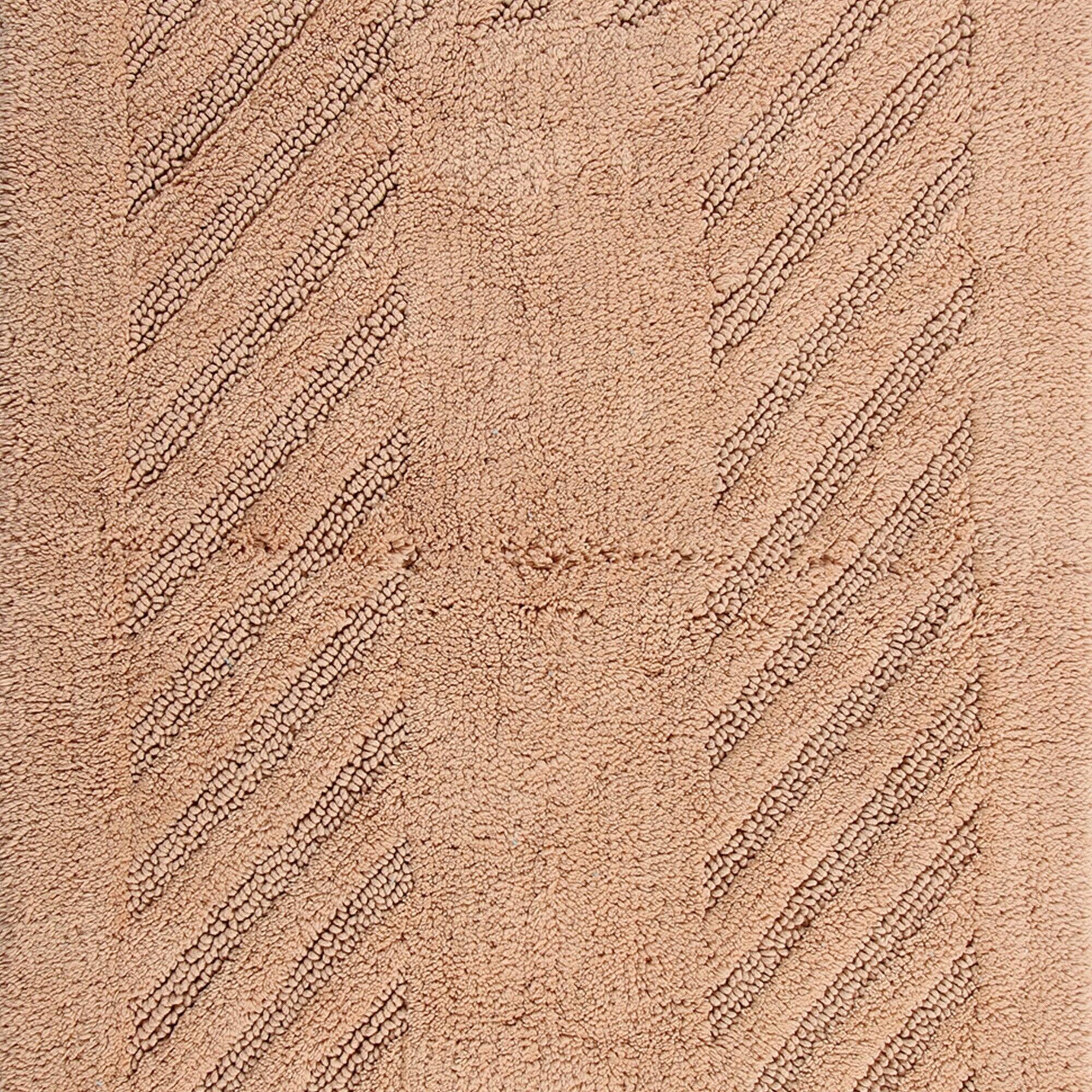 Left. Knightsbridge - Knightsbridge Natural Diagonal Racetrack 100% Cotton Reversible Bath Rug - Natural.