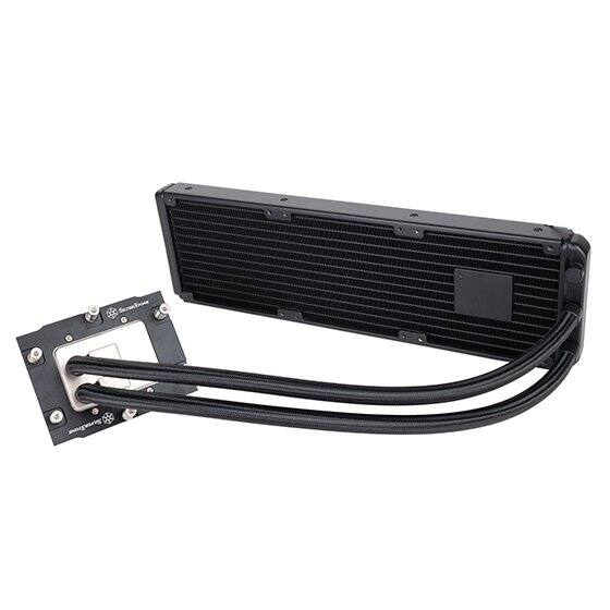 Angle. SilverStone - SST-XE360-SP5 High Performance Triple 120mm All-In-One Liquid Cooler for AMD Socket SP5 - Black.