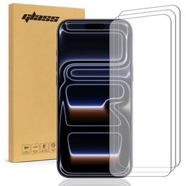 RomeTech - Apple iPhone 17 Pro Tempered Glass Screen Protector 3 Per Pack - Transparent