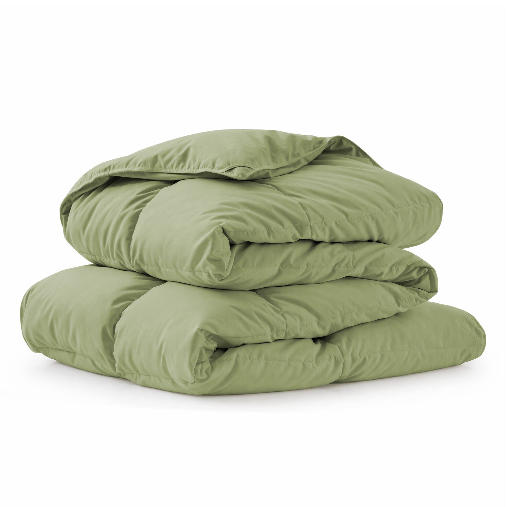 Alt View 3. Peace Nest - Peace Nest White Goose Down Feather Fiber Comforter Duvet Insert, Green, California King - Green.