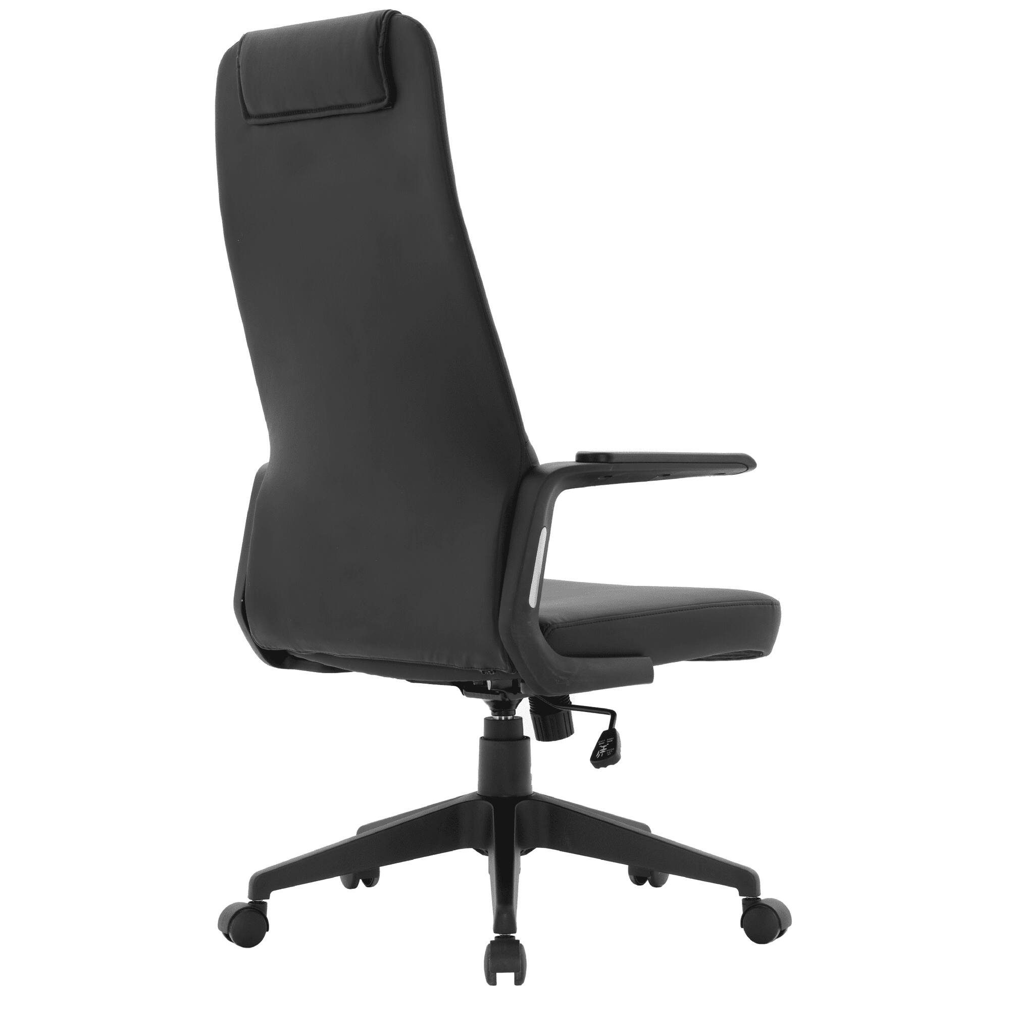 Alt View 5. LeisureMod - Nexa Ergonomic Office Chair High-Back Leather Computer Chair Adjustable Height Swivel and Tilt Desk Chair - Black Leather.