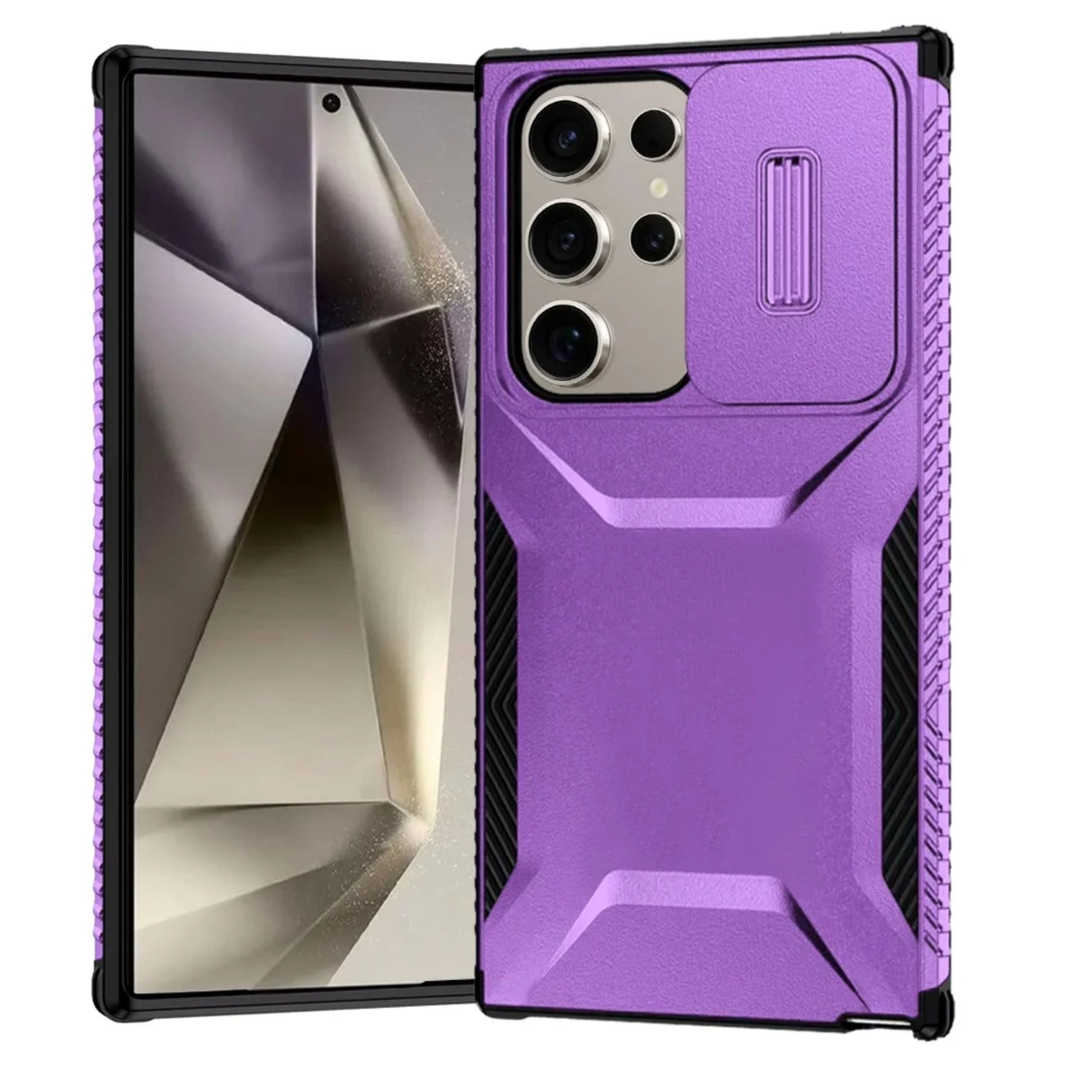 Kitcheniva - Tactical Side Grip Case With Sliding Lens Shield & Tempered Glass For Samsung S25 Ultra Purple - Pink and Teal price history on PriceWatchPro