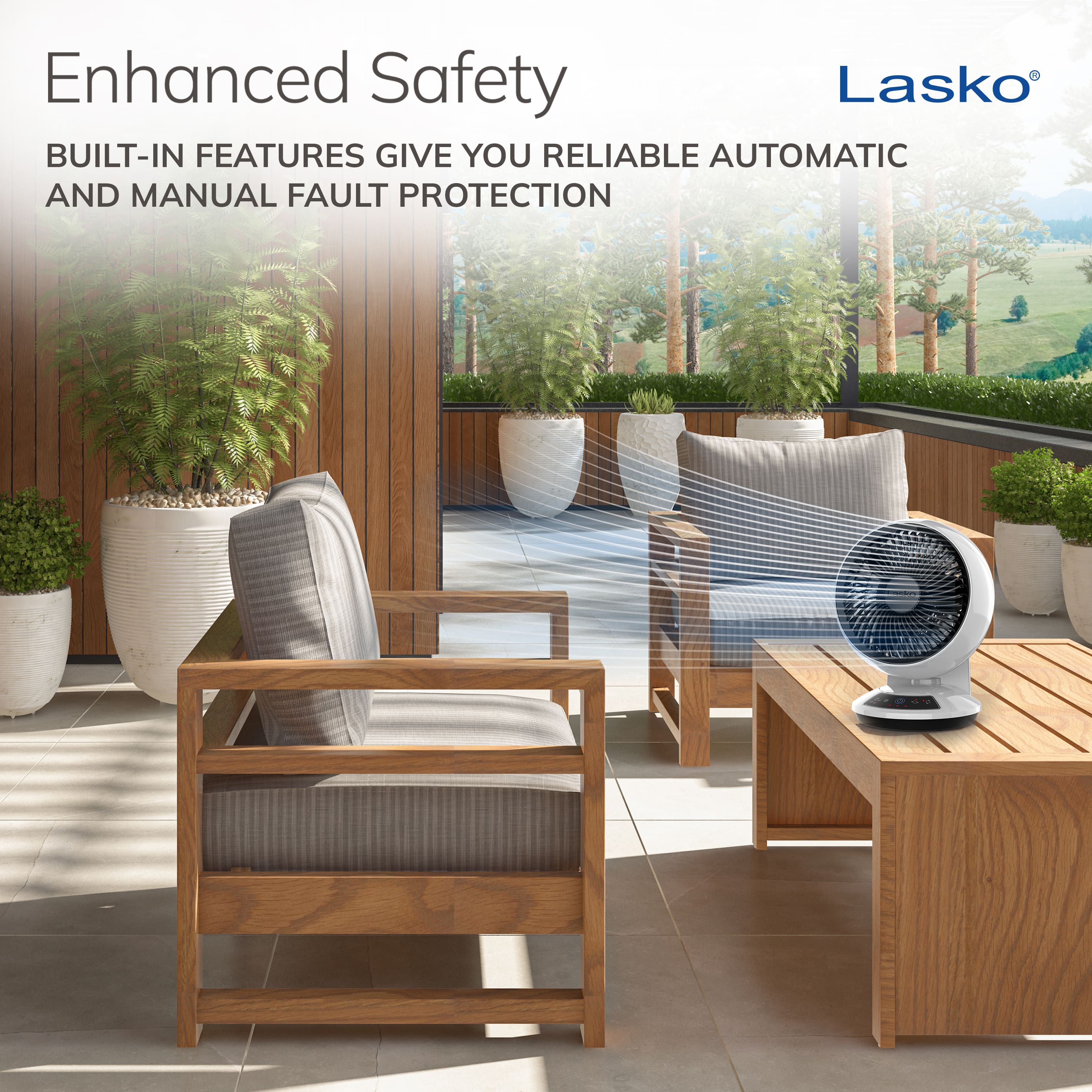 Enhanced Safety Lasko: Built-in features give you reliable automatic and manual fault protection.