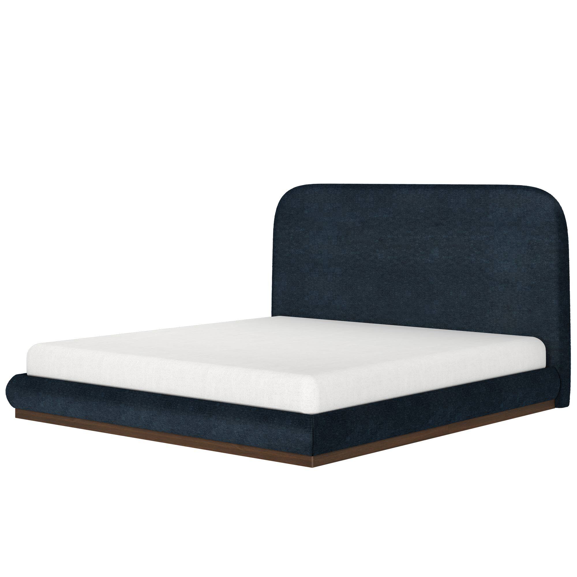Alt View 6. Plank+Beam - Ashland Upholstered Bed (King), Indigo (PGY454-18) - Indigo.