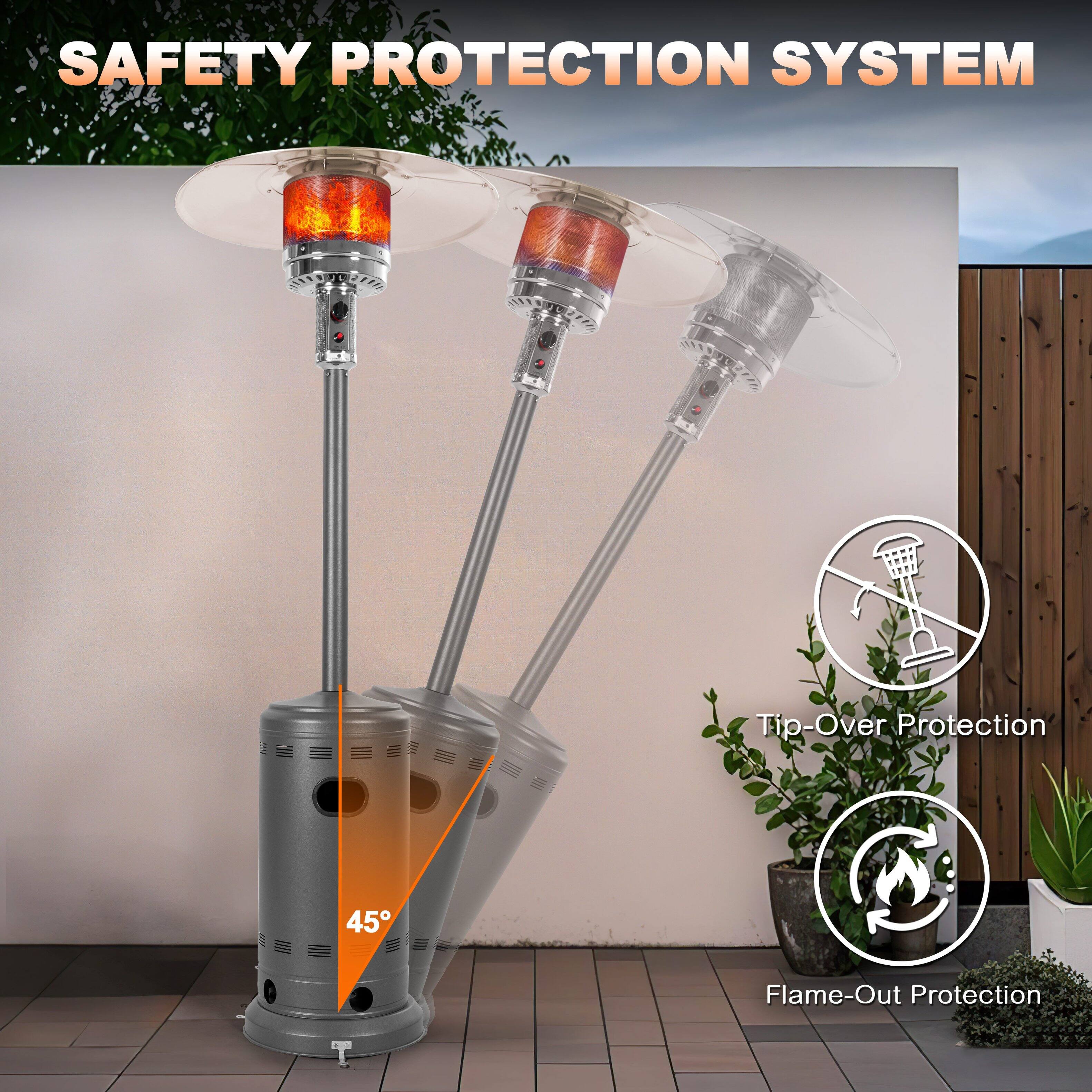 SAFETY PROTECTION SYSTEM

- Tip-Over Protection
- Flame-Out Protection